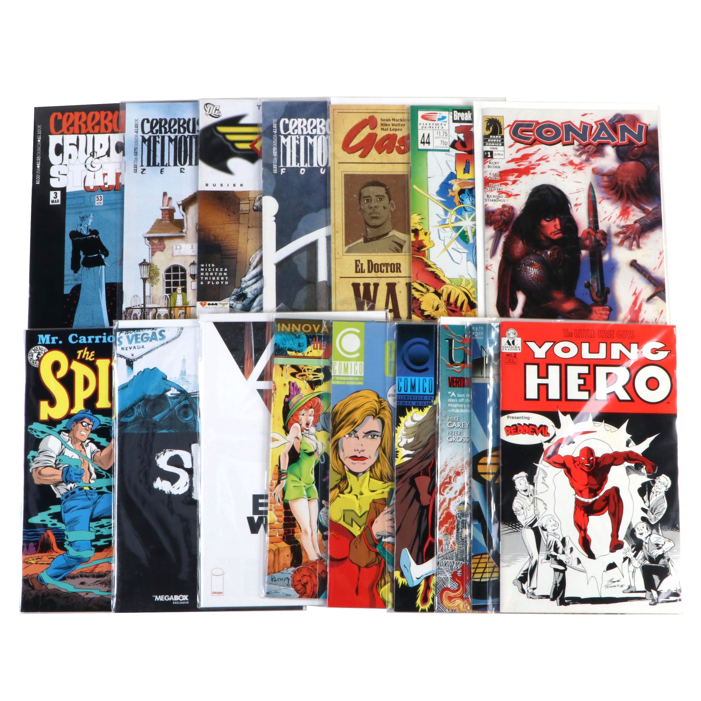 "Cerebus Melmoth," "The Spirit," "Conan," and Other Comics