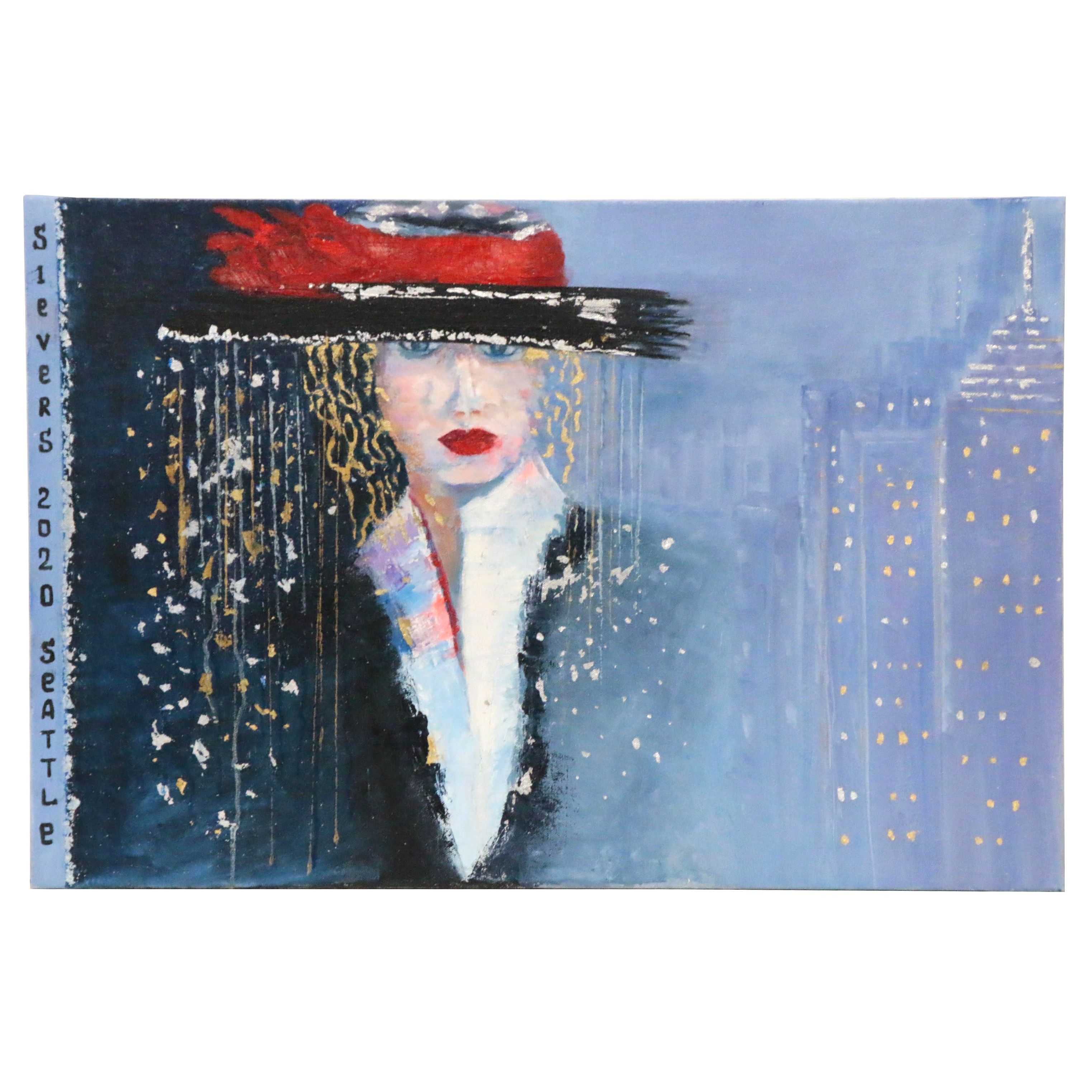 Larissa Sievers Oil Painting "Lady in Seattle," 2020