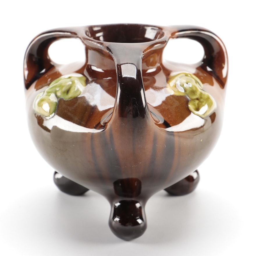 Brown "Cavalier" Standard Glaze Art Pottery Three-Handled Loving Cup Vase