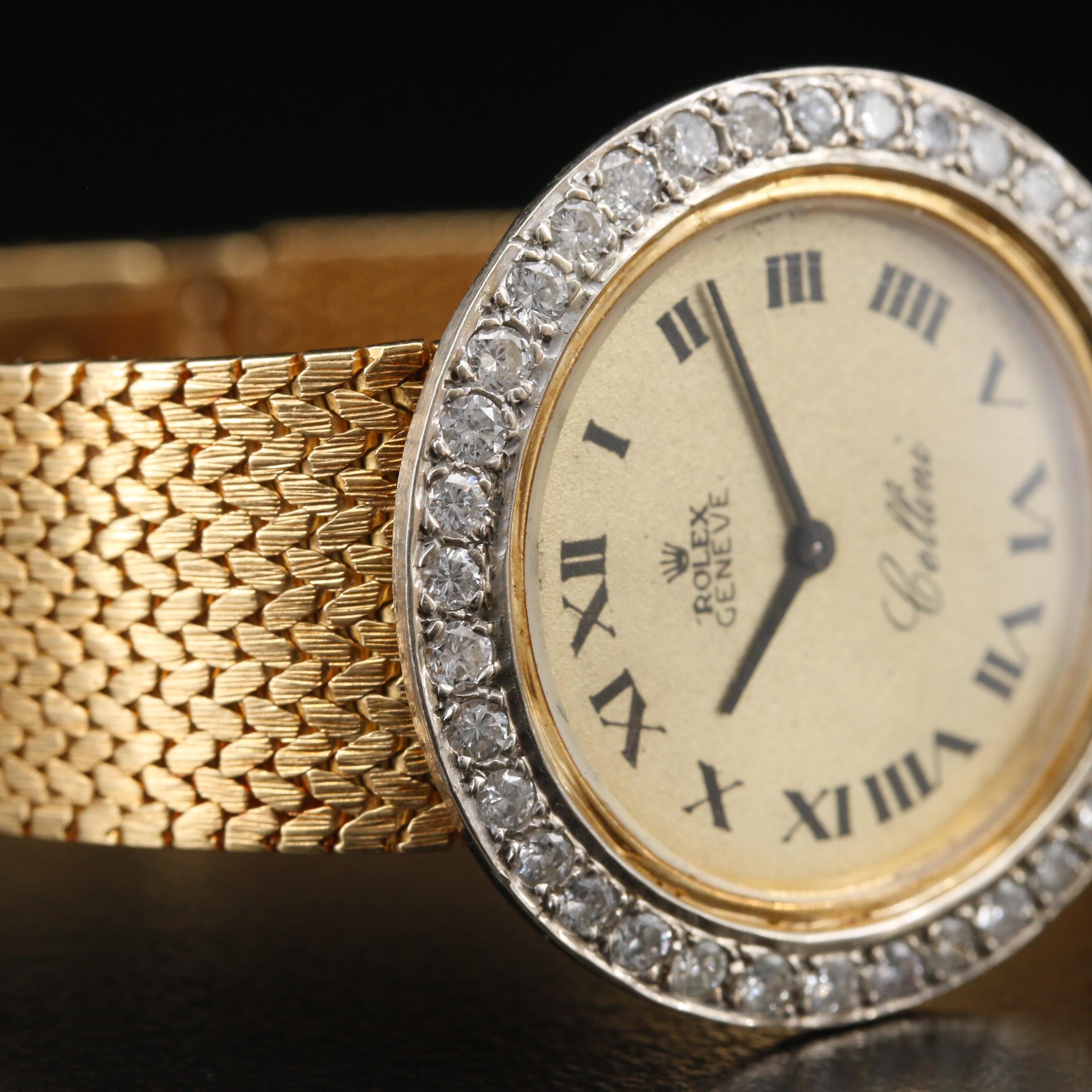 Rolex "Cellini" 1.20 CTW Diamond and 18K Gold Stem Wind Watch