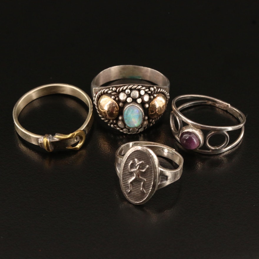 Selection of Rings Featuring Mexican Sterling