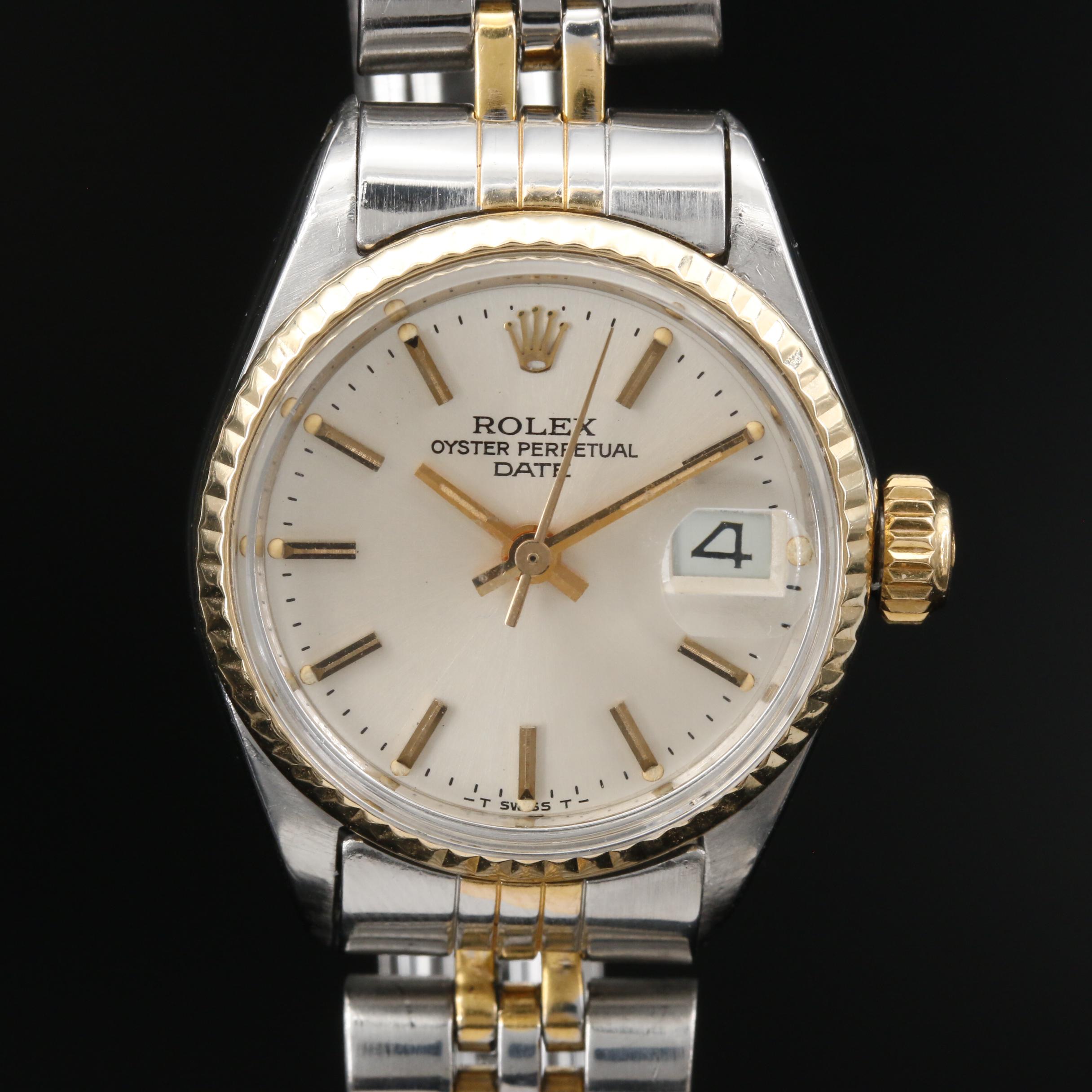 1971 Rolex Datejust #6517 Stainless Steel and 14K Automatic Watch