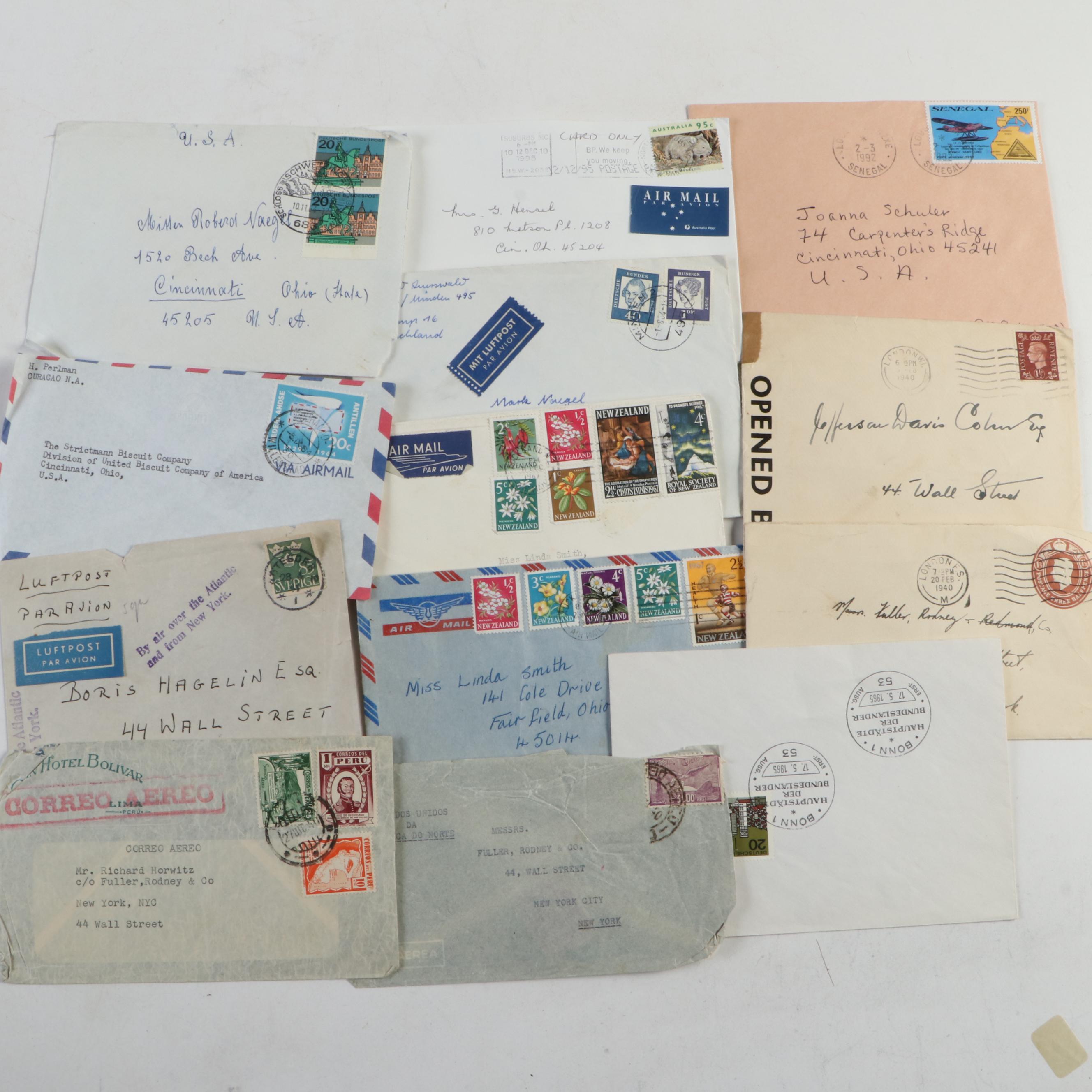 Collection of Vintage Foreign Postage Stamps, Covers and Postcards