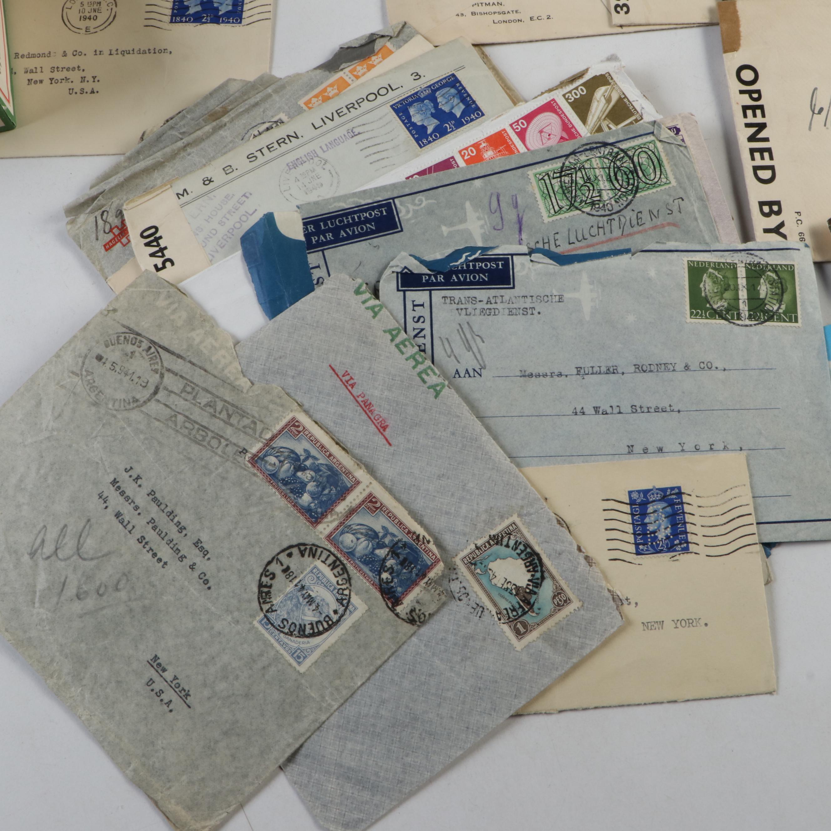 Collection of Vintage Foreign Postage Stamps, Covers and Postcards