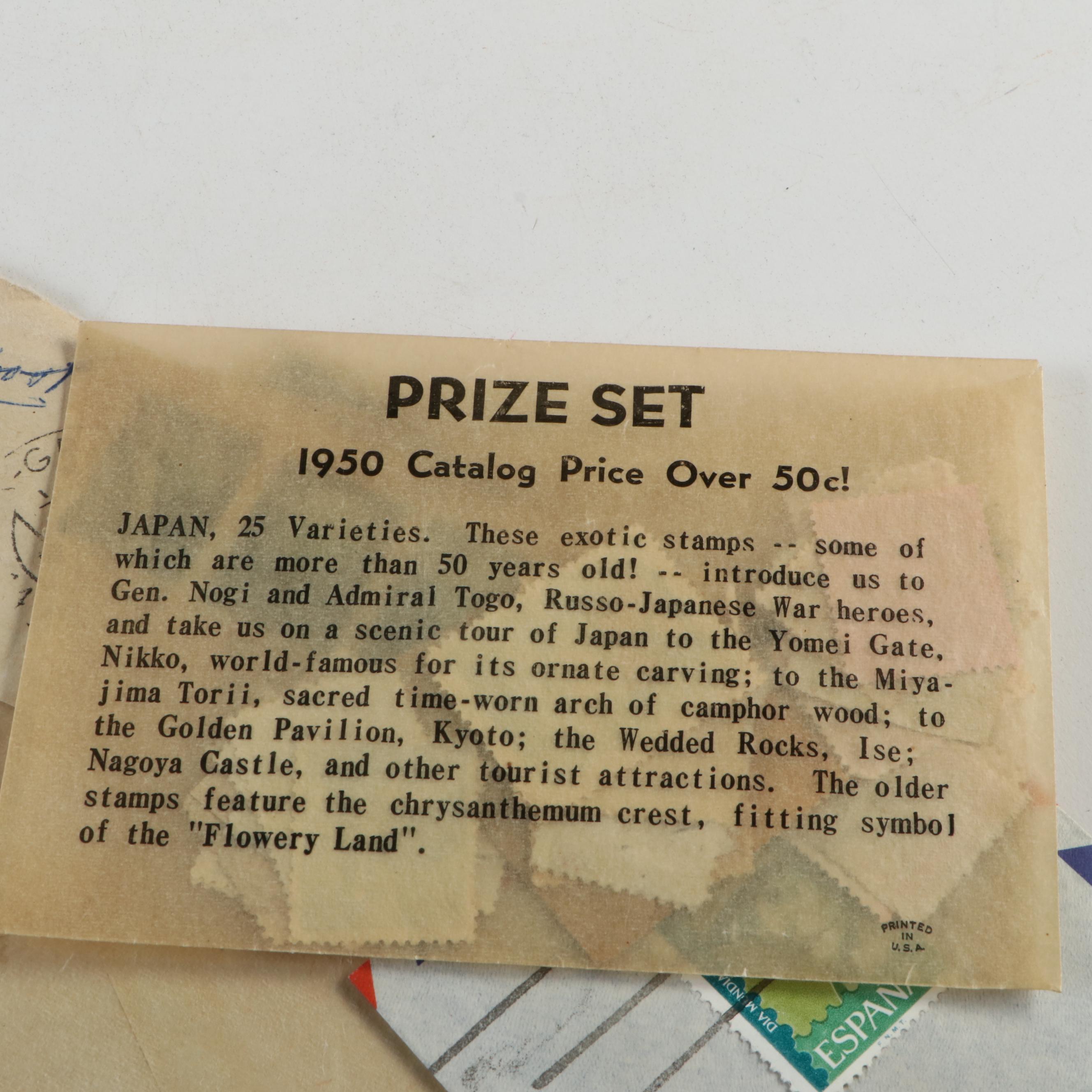 Collection of Vintage Foreign Postage Stamps, Covers and Postcards