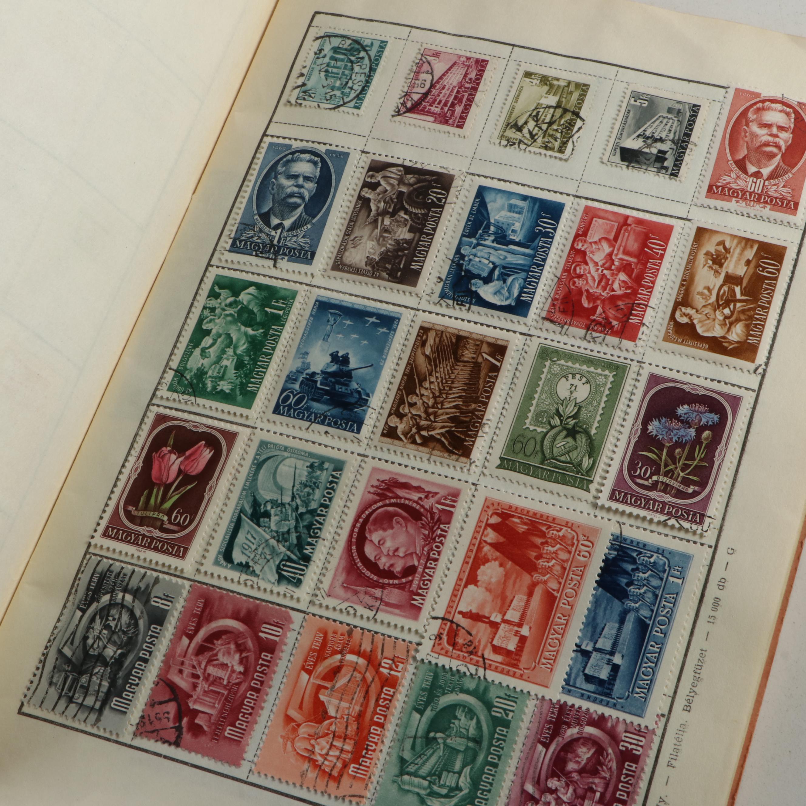 Collection of Vintage Foreign Postage Stamps, Covers and Postcards