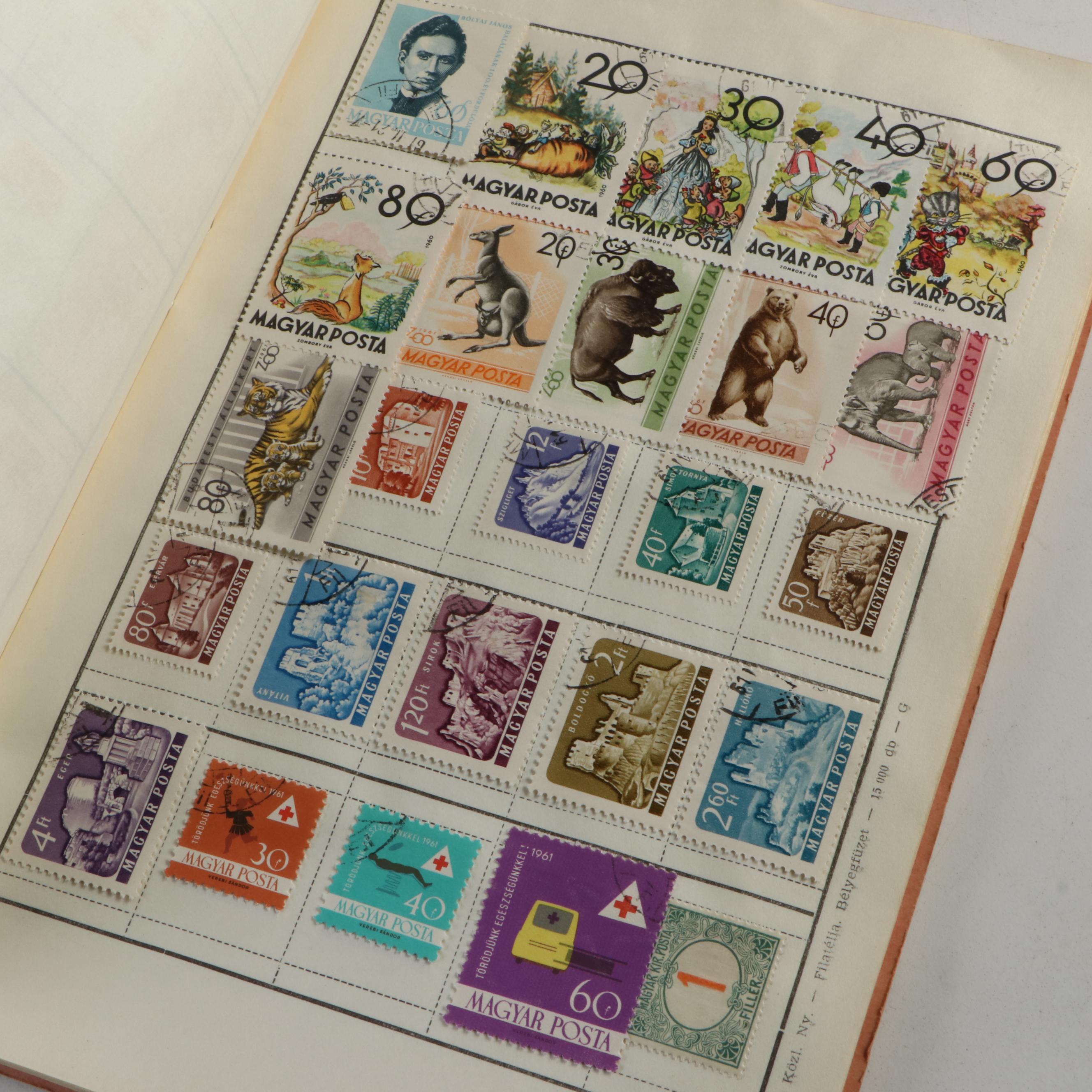 Collection of Vintage Foreign Postage Stamps, Covers and Postcards