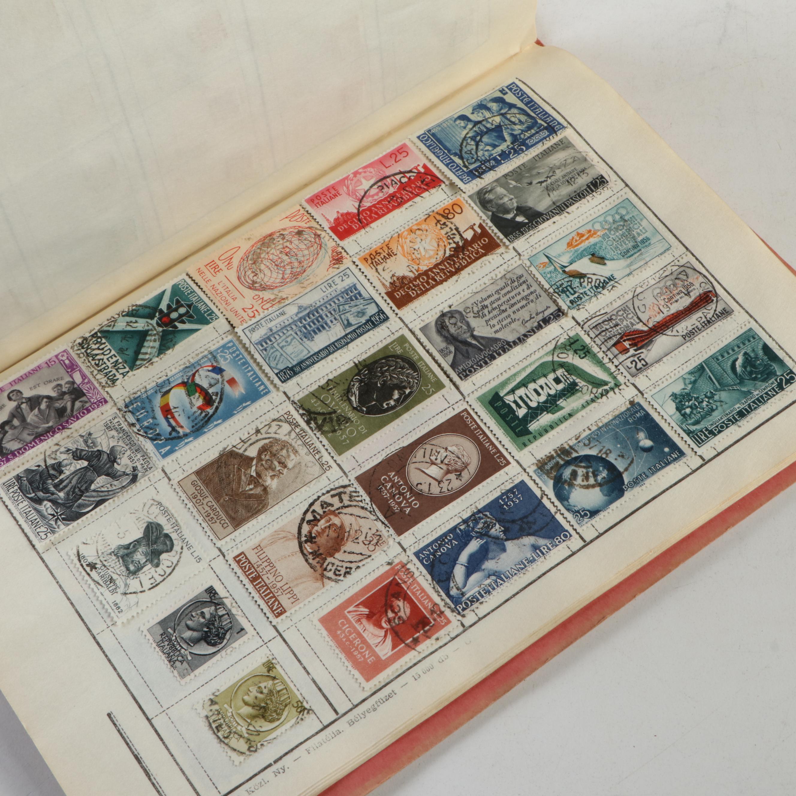 Collection of Vintage Foreign Postage Stamps, Covers and Postcards