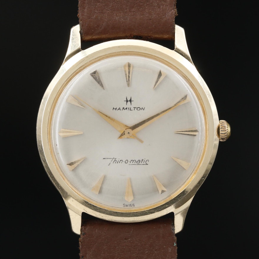 Vintage Hamilton "Thin-O-Matic" 14K Gold Automatic Wristwatch