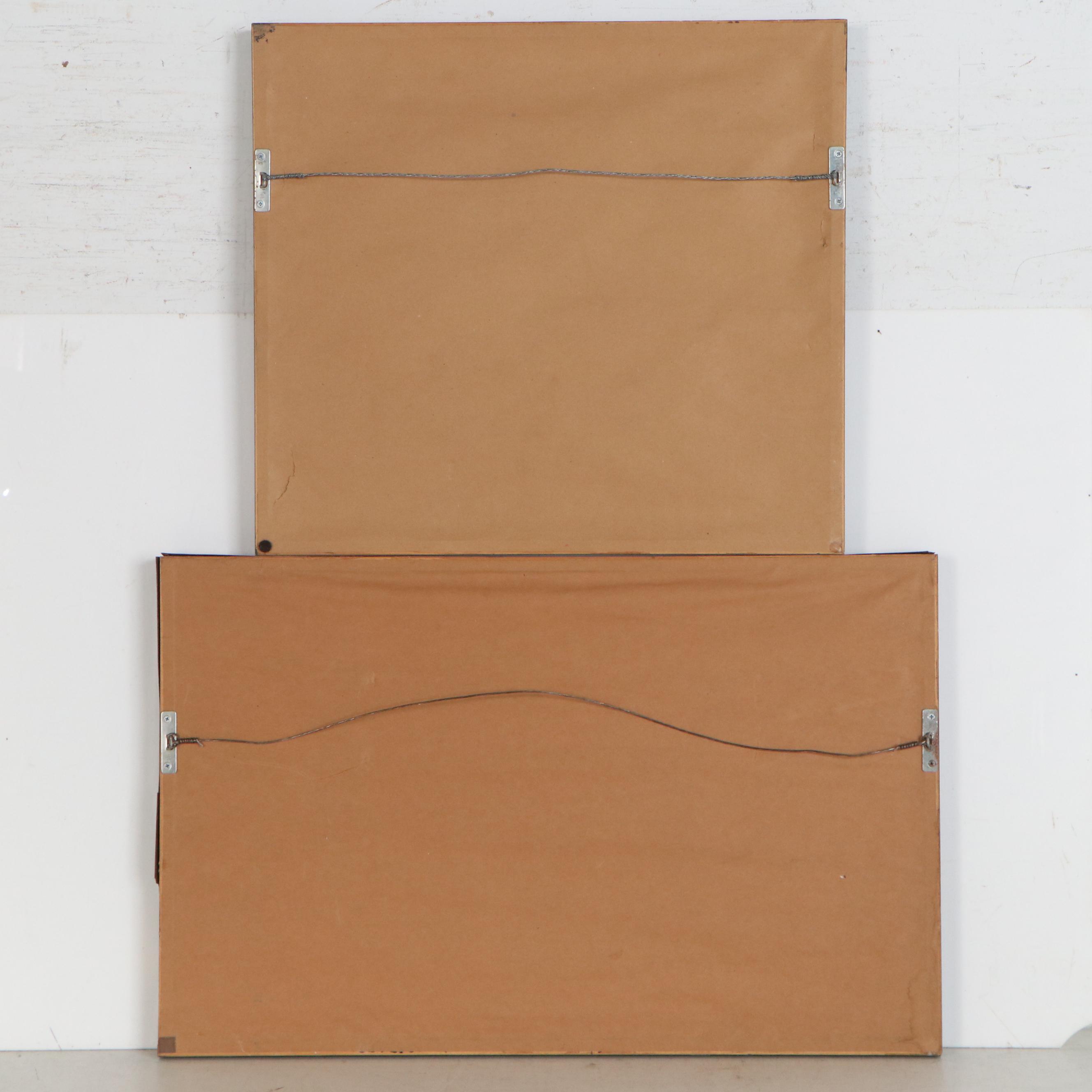 Philip C. Thompson Etchings "Ebbet's Field" and "Comiskey Park," 1990