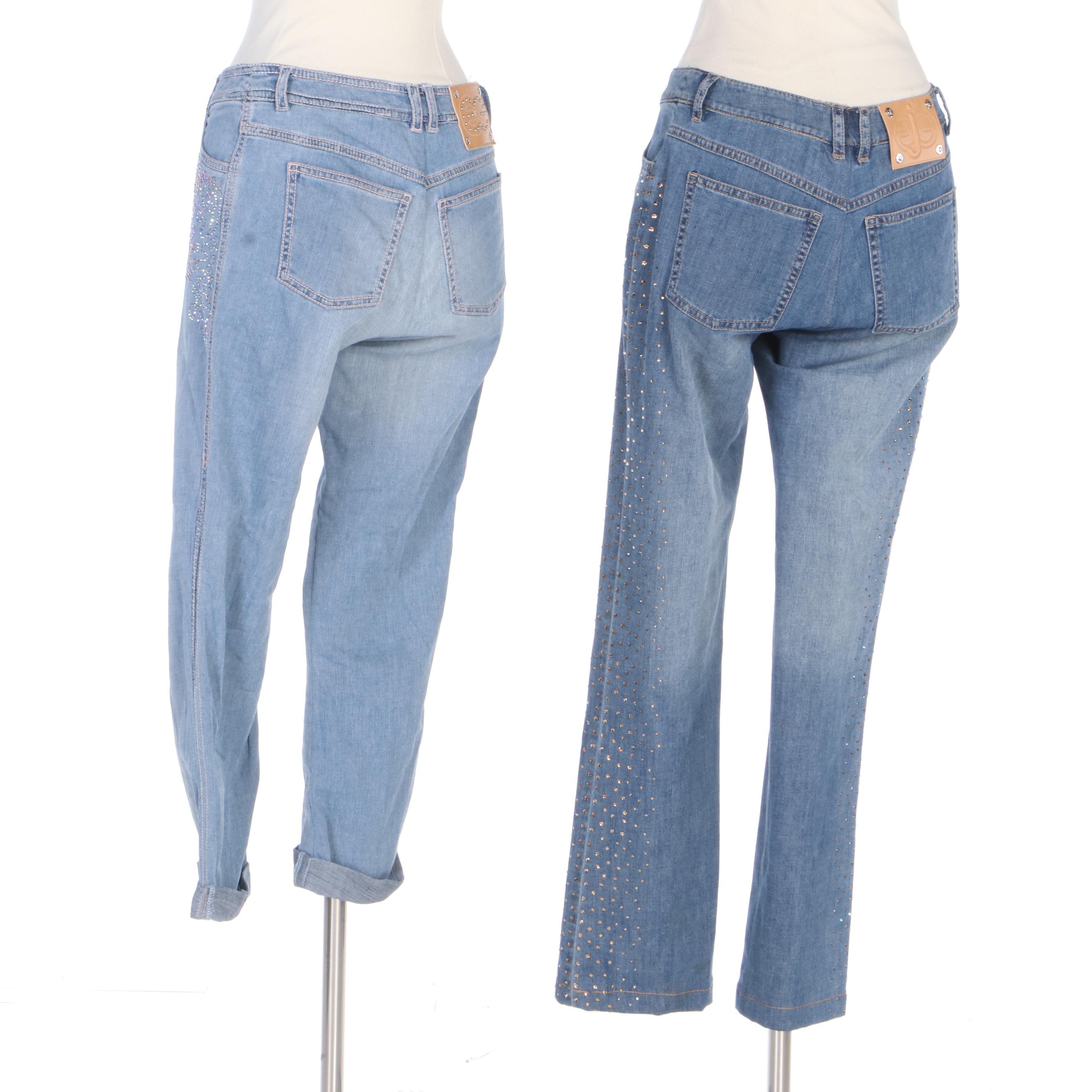 Escada Rhinestone Embellished Jeans and Capris