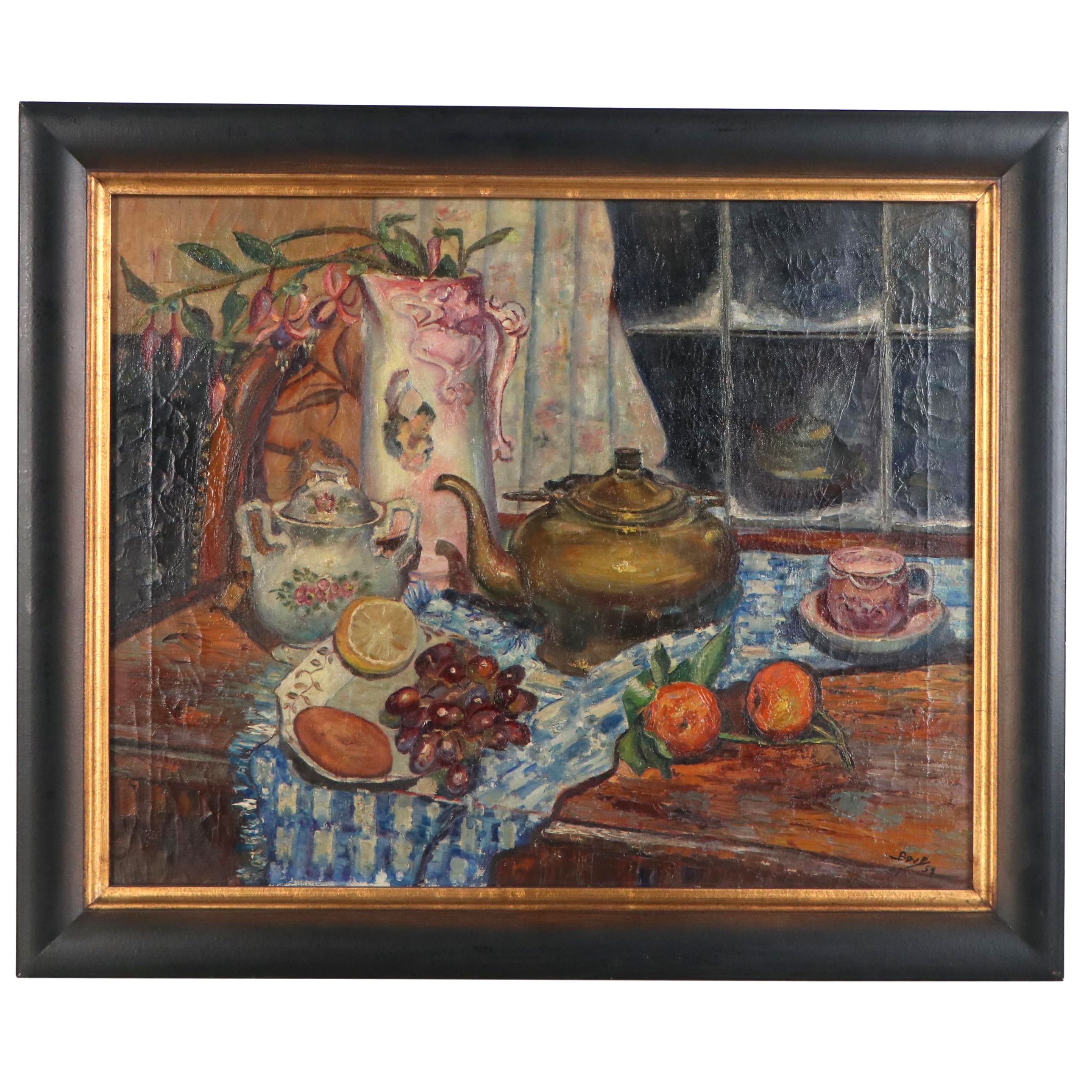 Richard John Bové Still Life Oil Painting, 1958