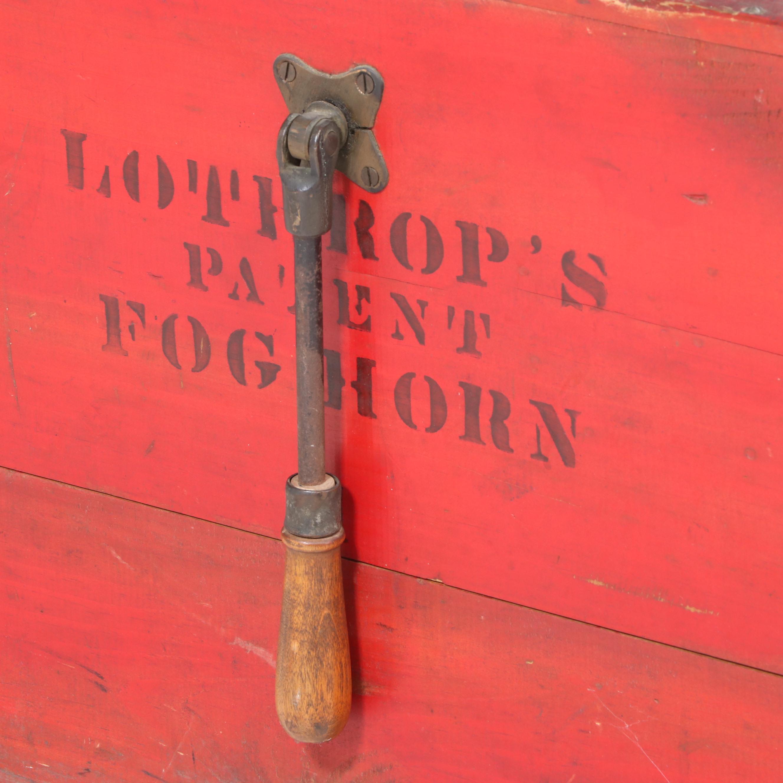Mason & Curtis Mfg. "Lothrop" Red Box Fog Horn, Early 20th Century