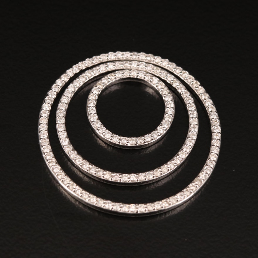 J.R. Dunn 18K Diamond Eccentric Circles Pendant