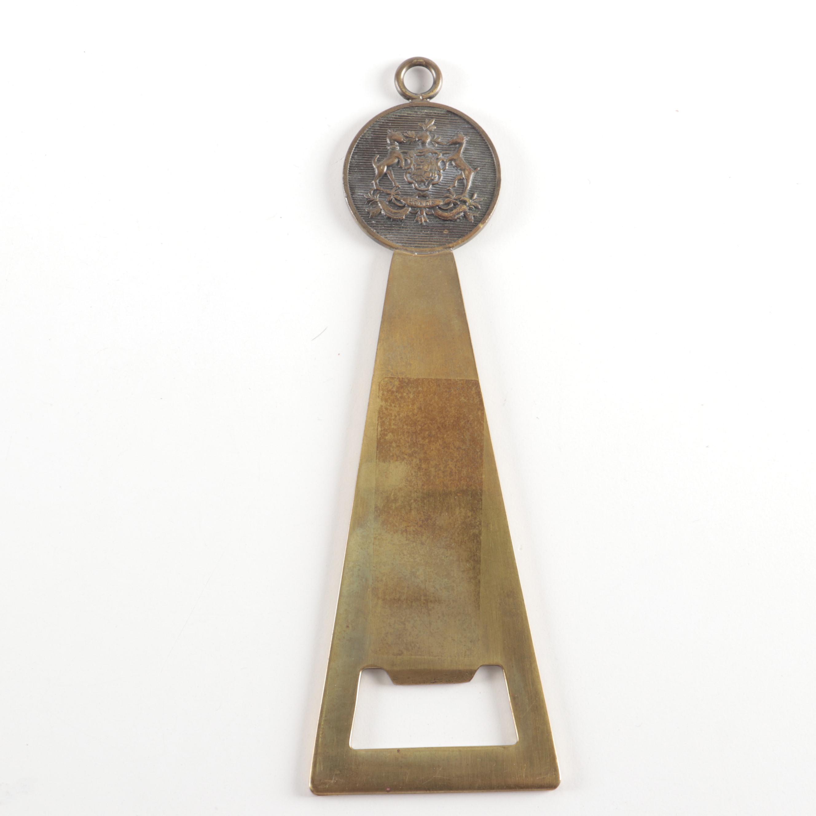 Parker Fountain Pen with Brass Paperweight and Italian Bottle Opener