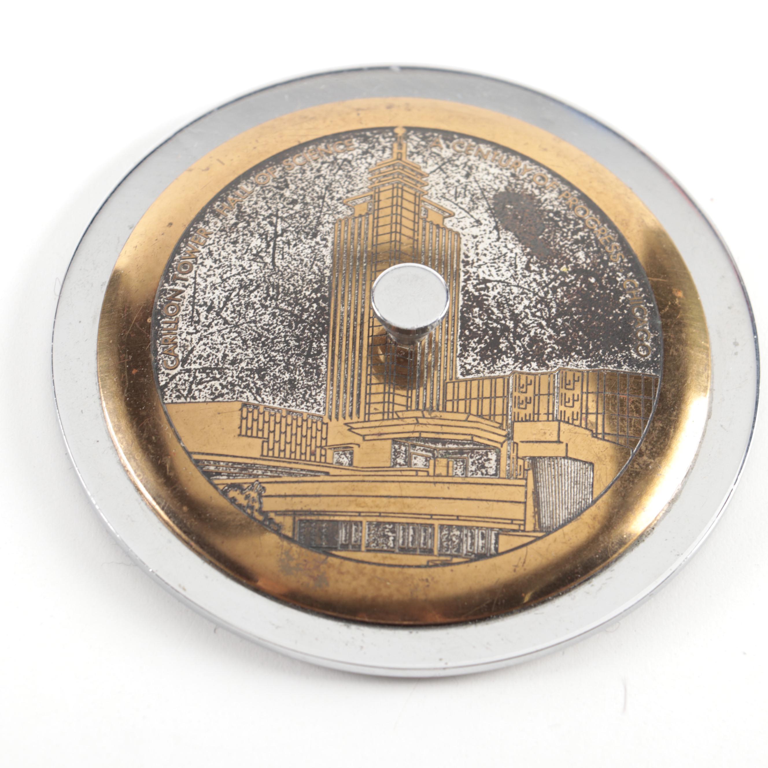 Parker Fountain Pen with Brass Paperweight and Italian Bottle Opener