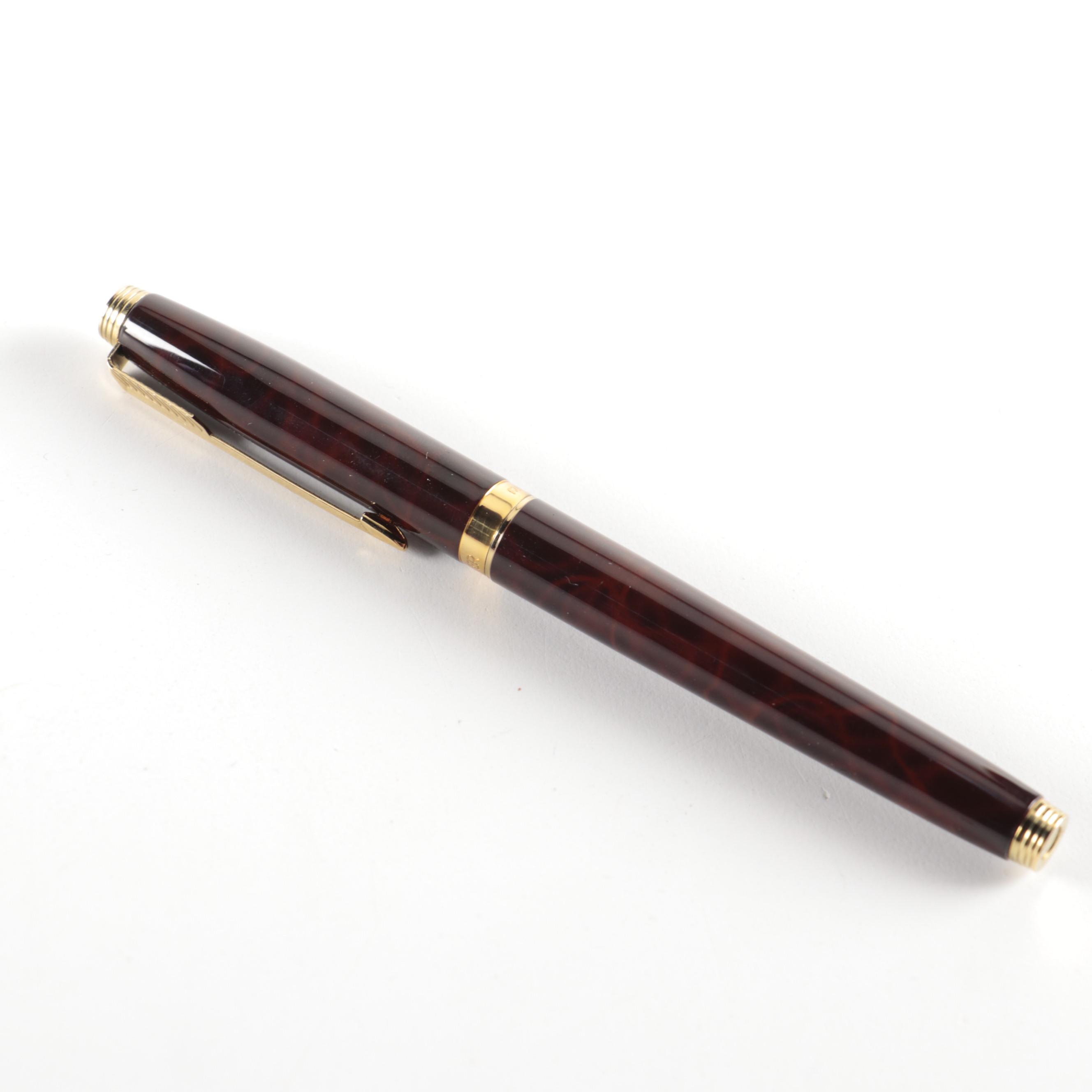 Parker Fountain Pen with Brass Paperweight and Italian Bottle Opener