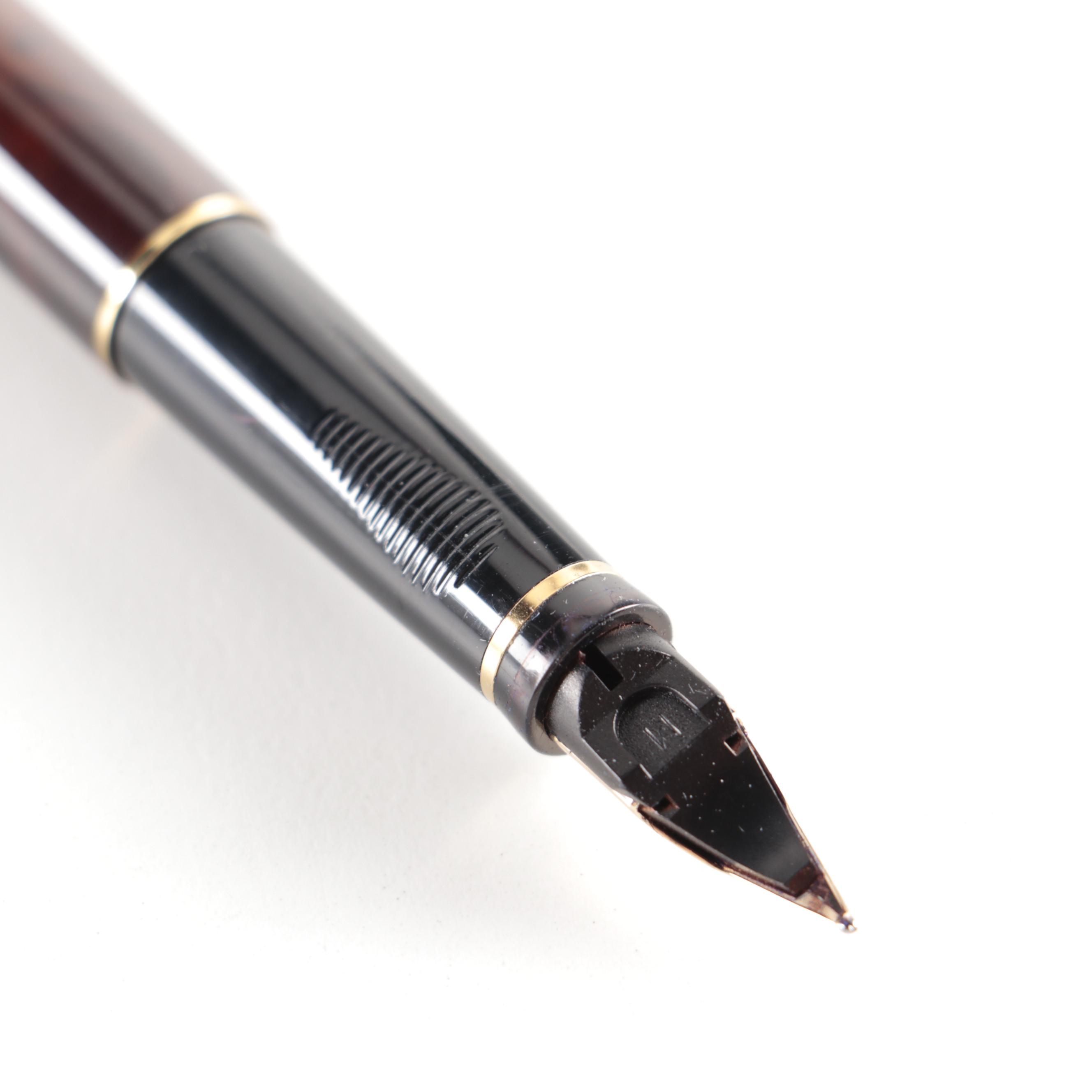 Parker Fountain Pen with Brass Paperweight and Italian Bottle Opener