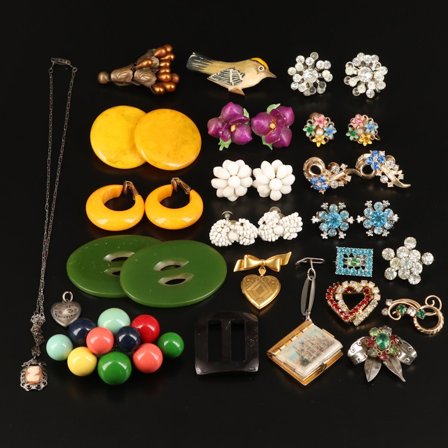 Vintage Sterling Silver, Bakelite, and 800 Silver Jewelry