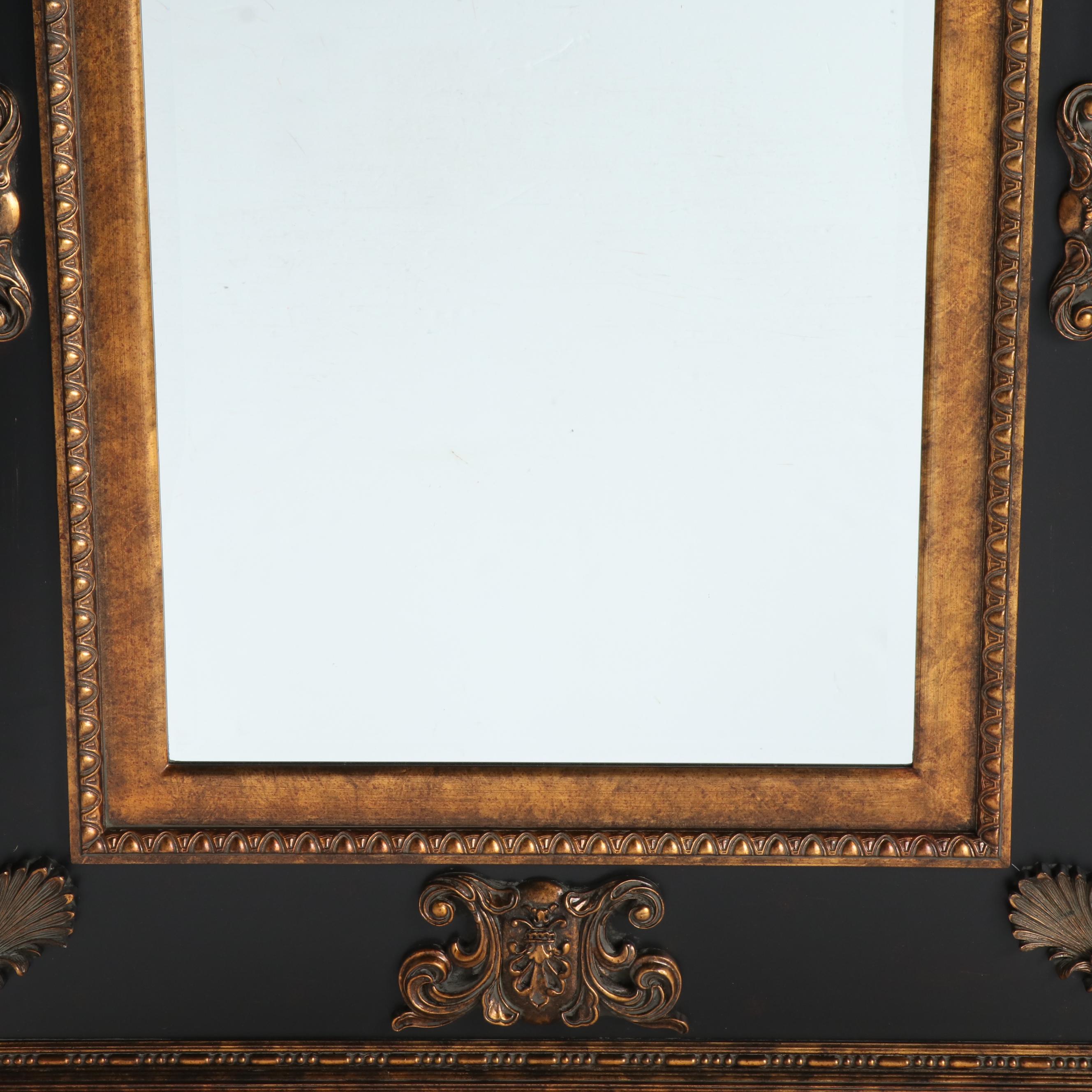 Large Uttermost Ebonized and Parcel-Gilt Mirror