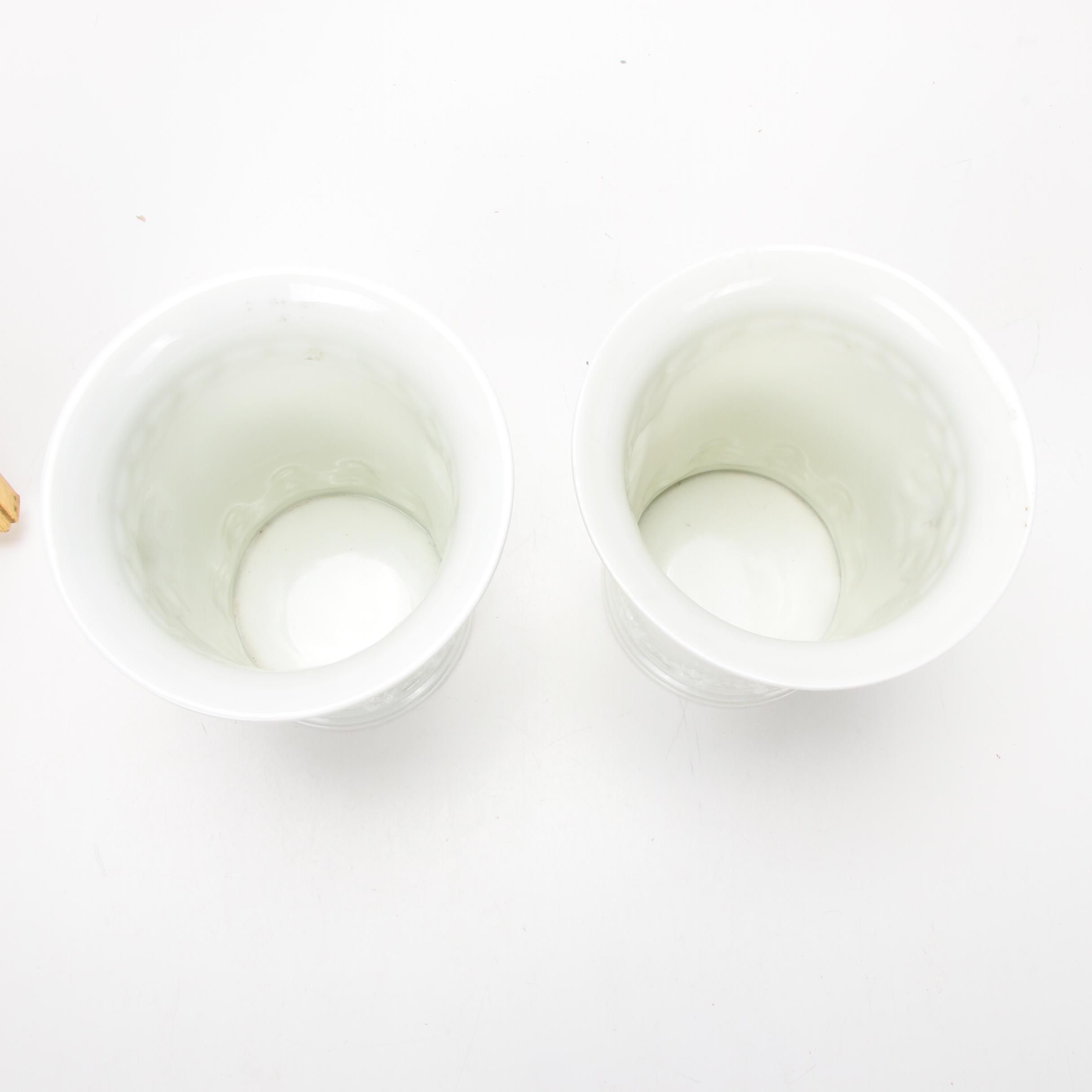 Painted Tin Head Antique Baby Doll with Angel and Child Decorations