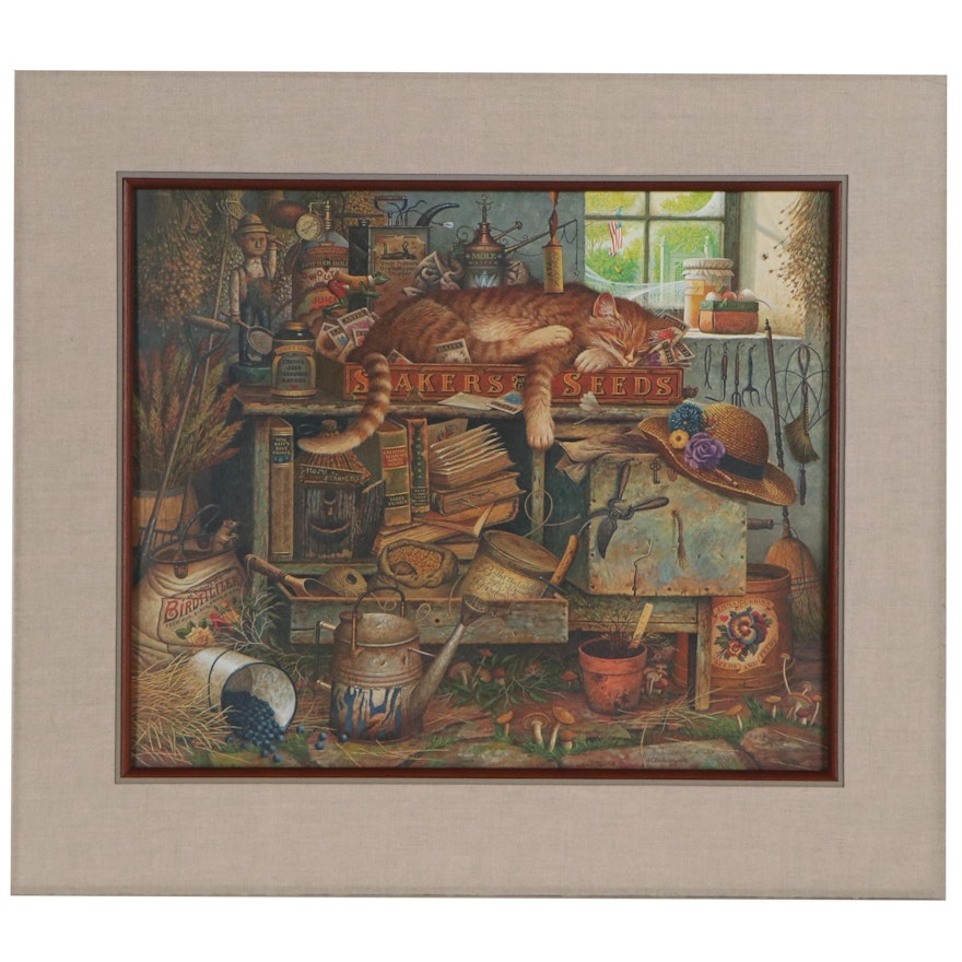 Charles Wysocki Offset Lithograph "Remington the Horticulturist"