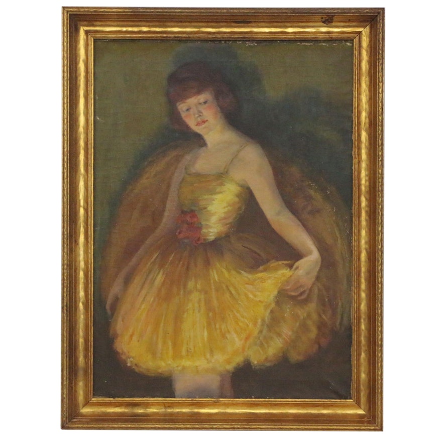 Bertha Lacey Oil Painting of Ballerina, Early 20th Century