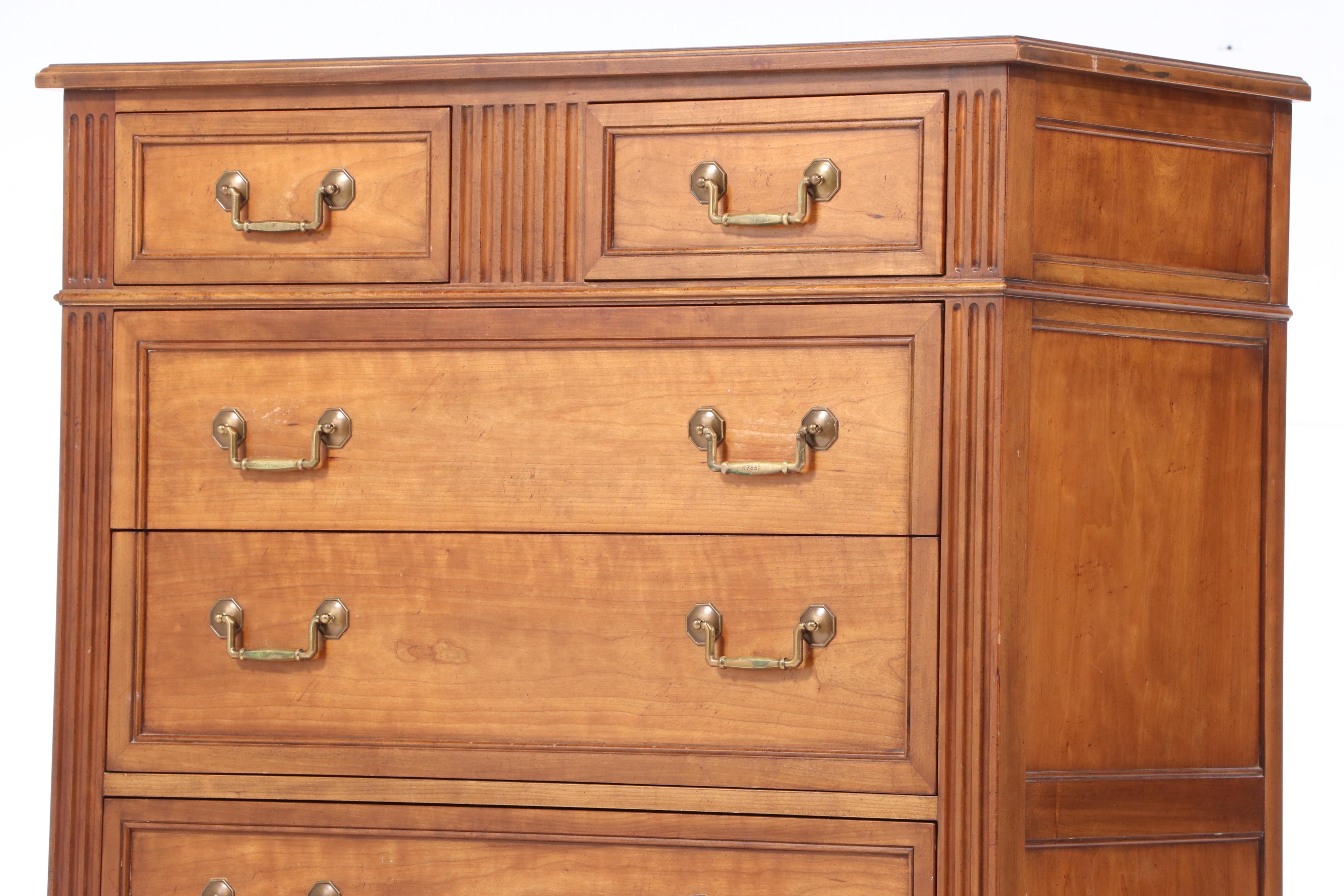 Kindel "Belvedere" Cherrywood Seven-Drawer Chest, Mid to Late 20th Century