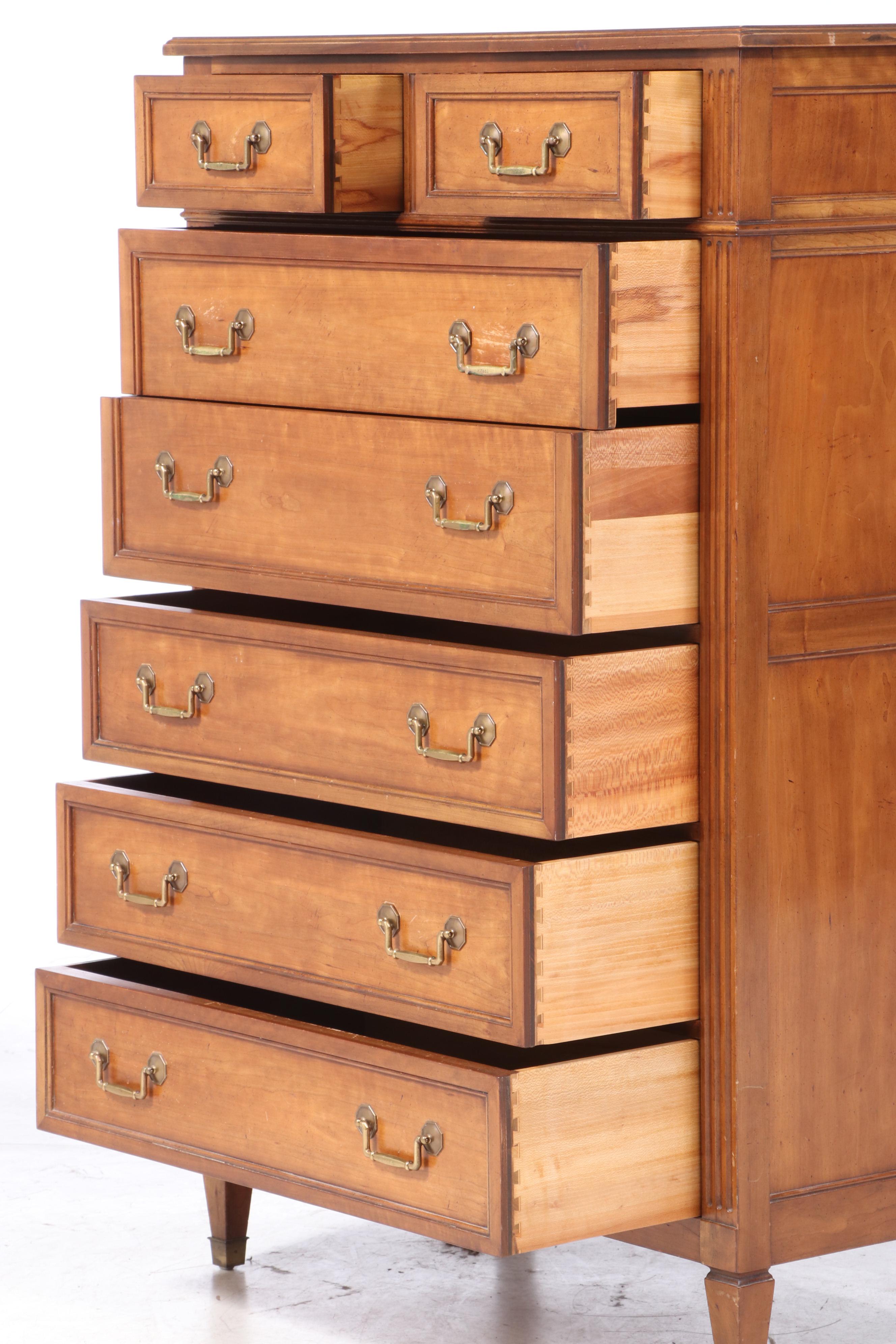 Kindel "Belvedere" Cherrywood Seven-Drawer Chest, Mid to Late 20th Century