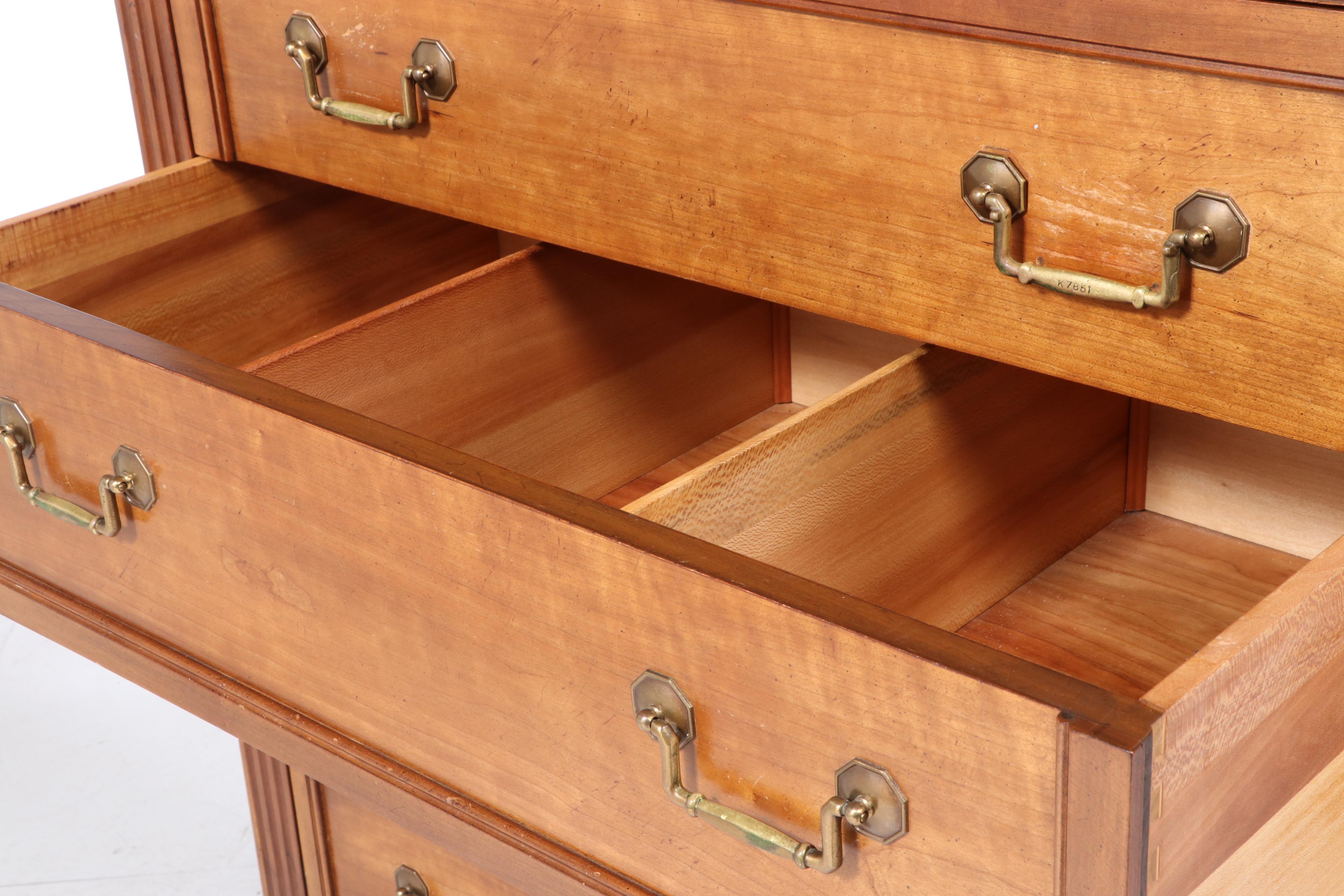 Kindel "Belvedere" Cherrywood Seven-Drawer Chest, Mid to Late 20th Century