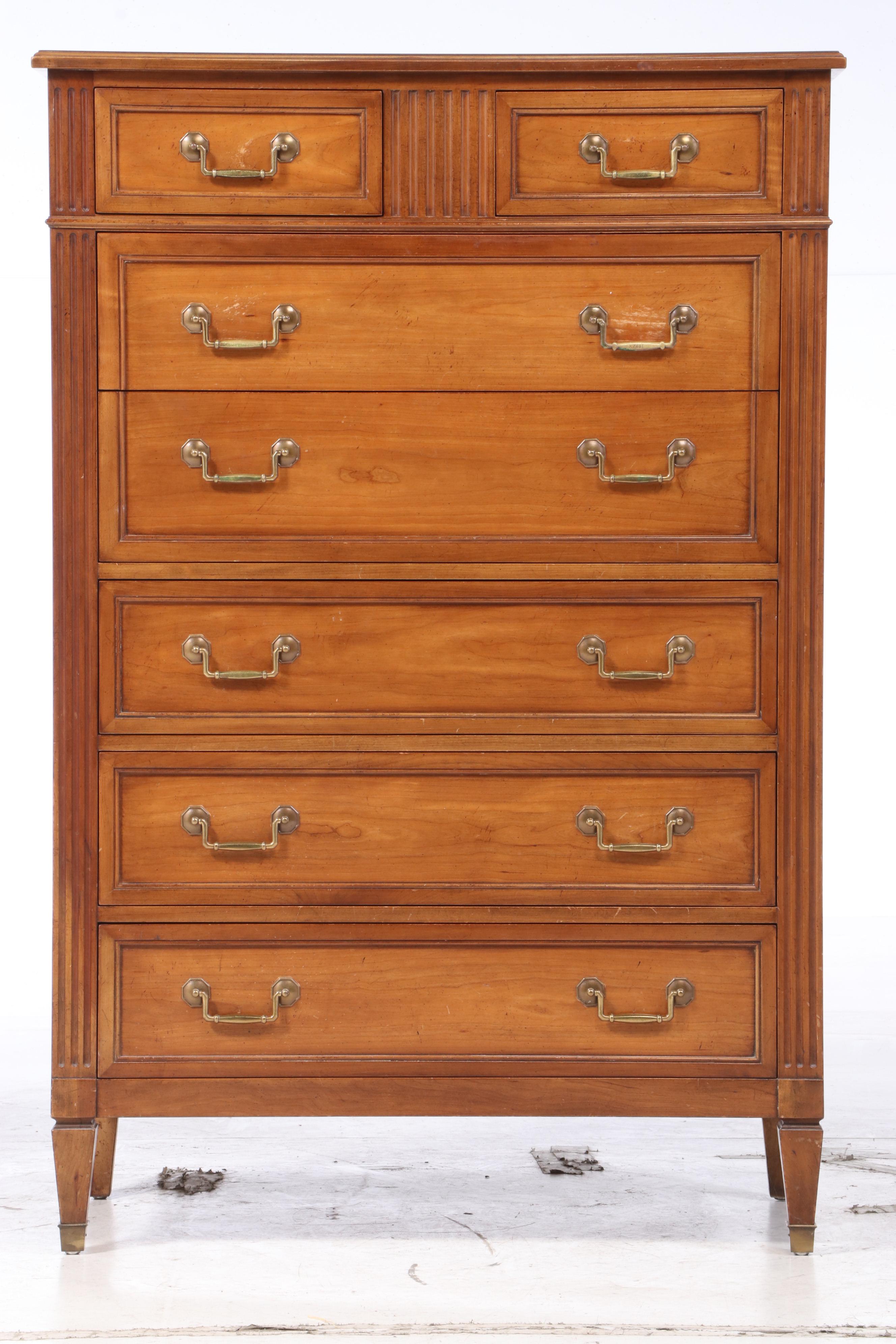 Kindel "Belvedere" Cherrywood Seven-Drawer Chest, Mid to Late 20th Century