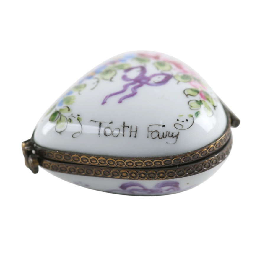 French Hand-Painted Porcelain "Tooth Fairy" Limoges Box