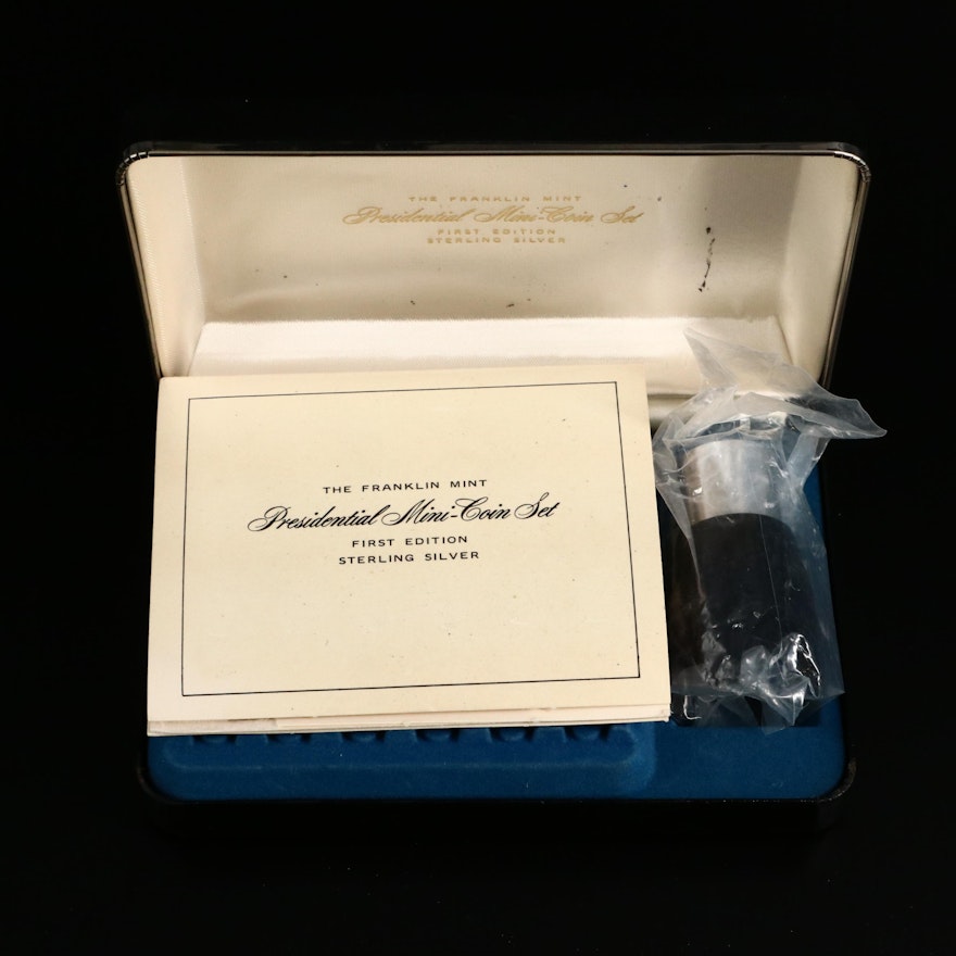 First Edition Franklin Mint Sterling Silver Presidential Mini-Coin Set