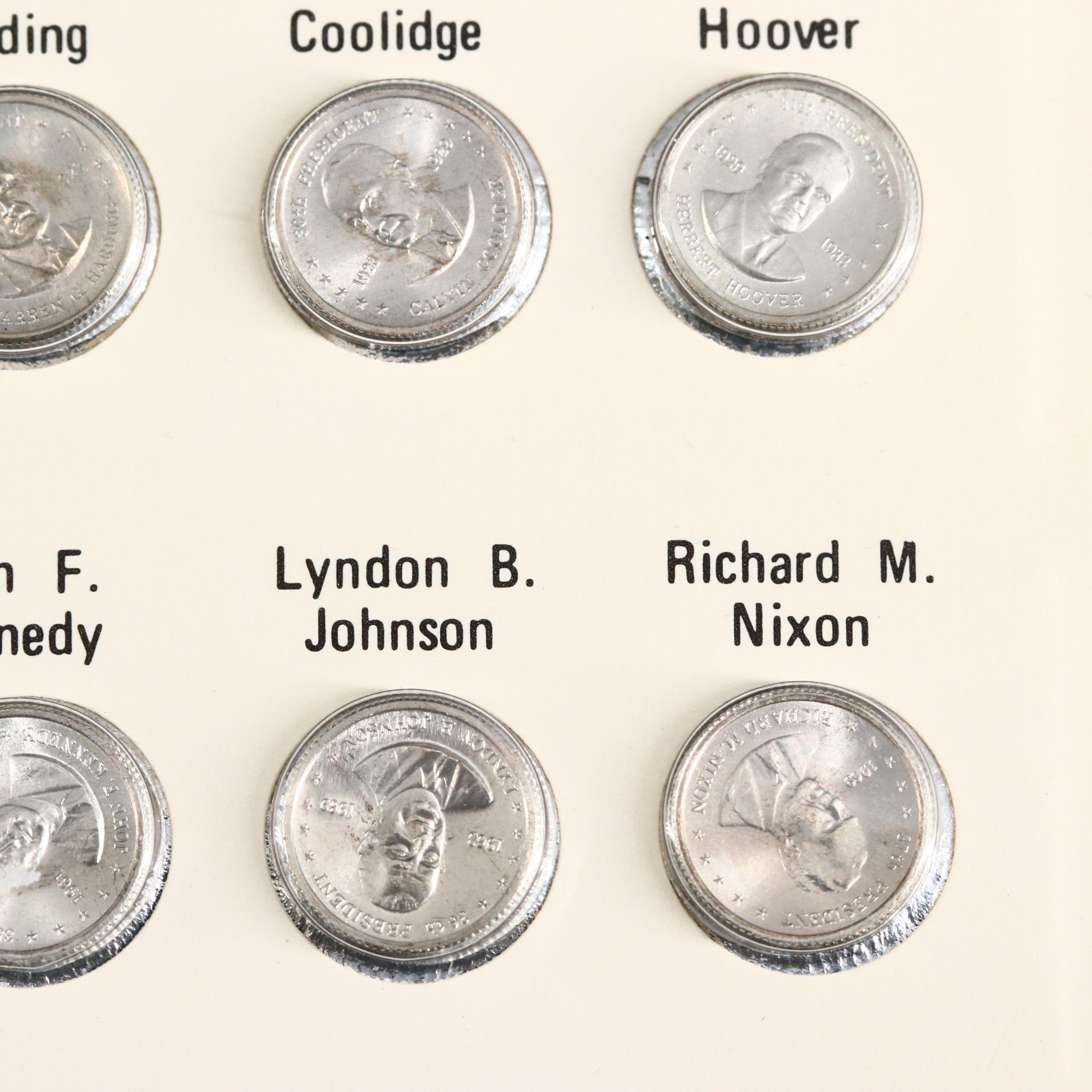 First Edition Franklin Mint Sterling Silver Presidential Mini-Coin Set