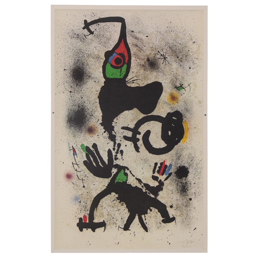 Offset Lithograph after Joan Miró "Traversing", 21st Century