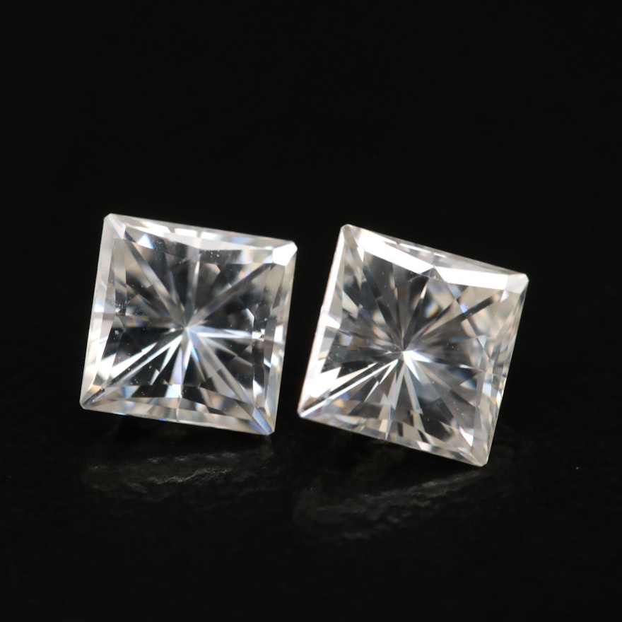 Matched Pair of Loose Laboratory Grown Moissanites