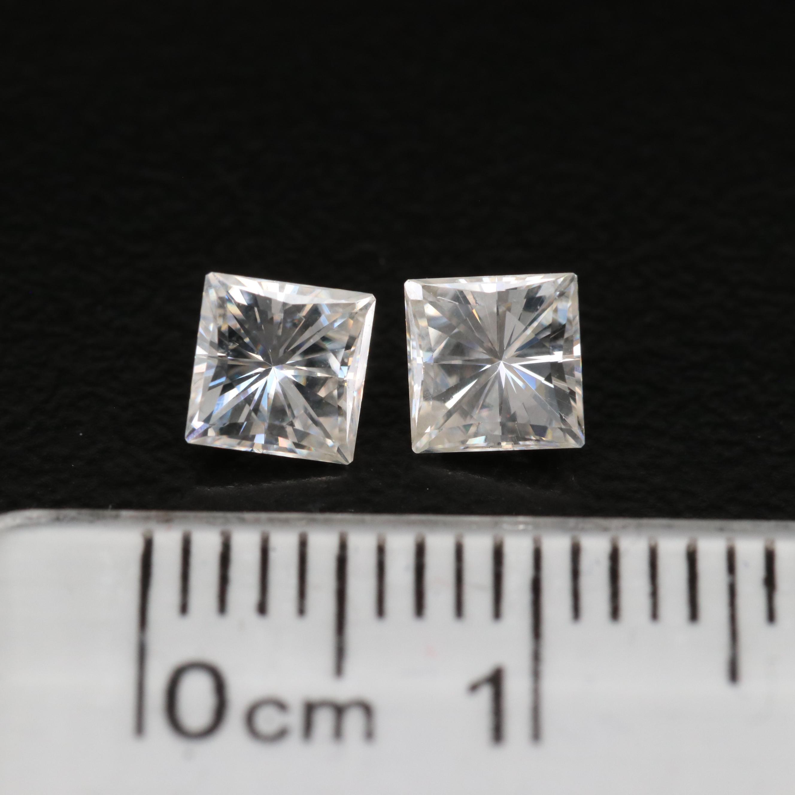 Matched Pair of Loose Laboratory Grown Moissanites
