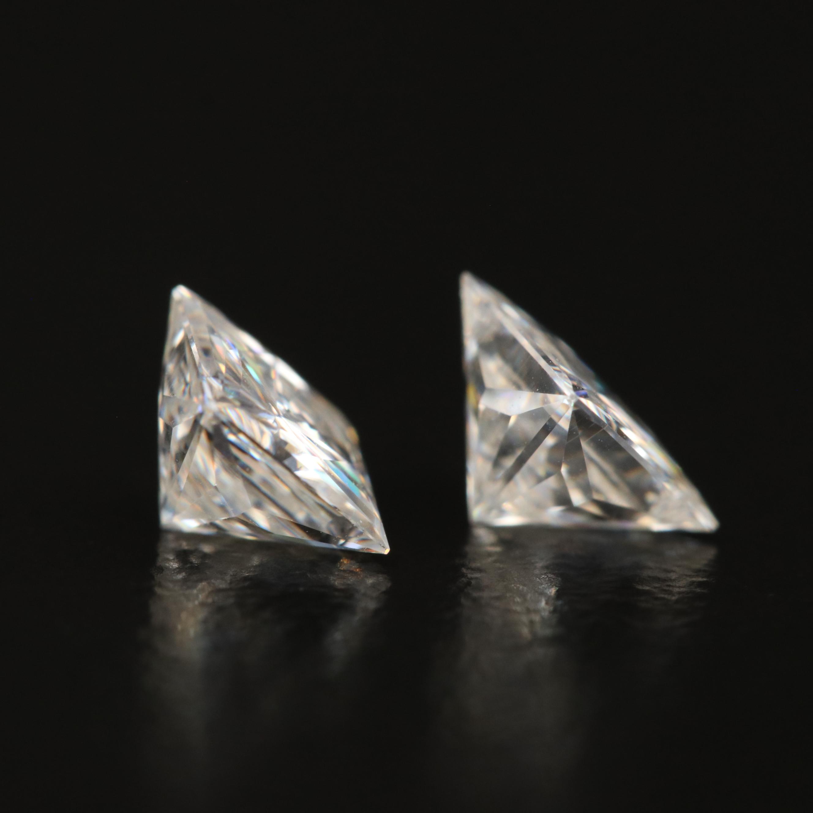 Matched Pair of Loose Laboratory Grown Moissanites