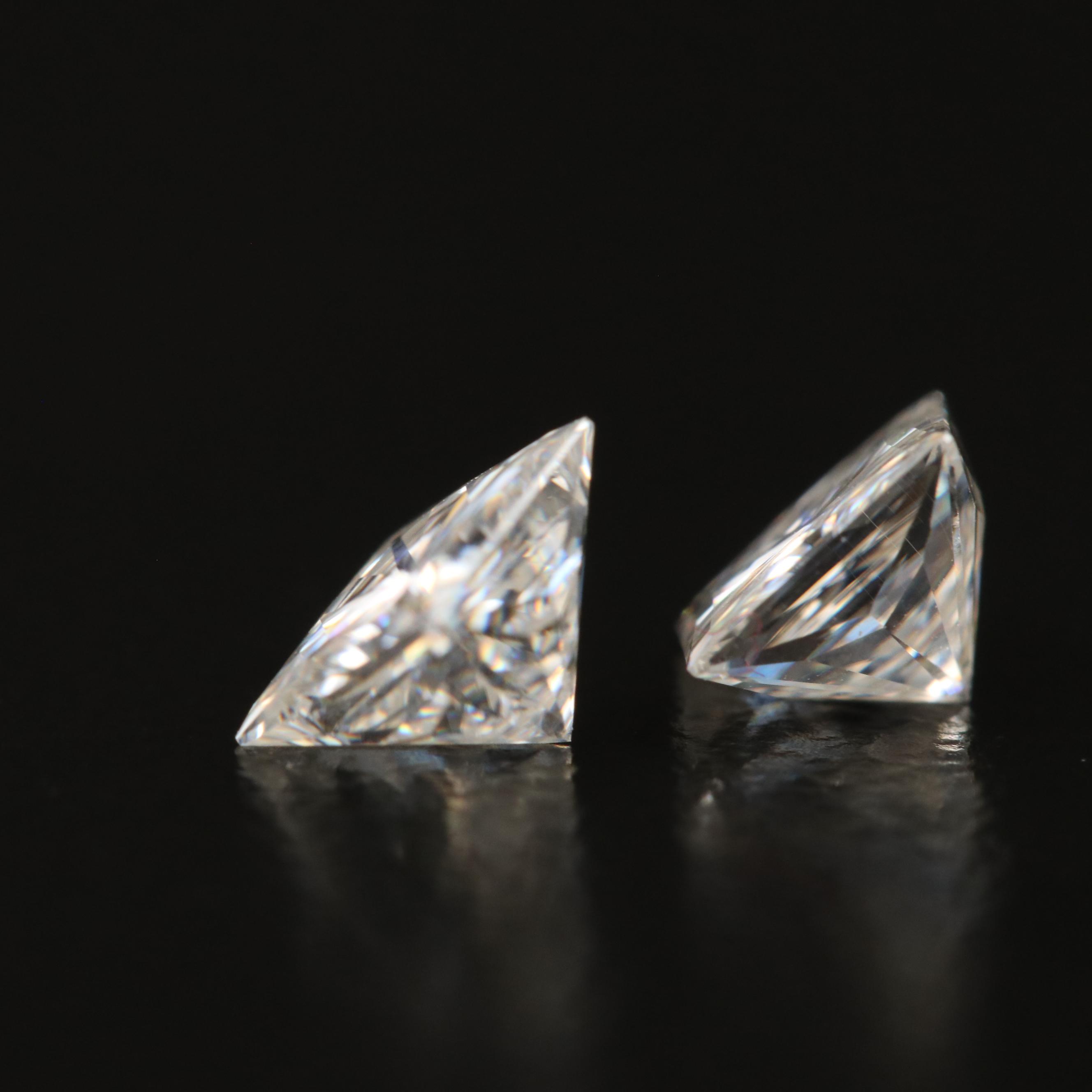 Matched Pair of Loose Laboratory Grown Moissanites