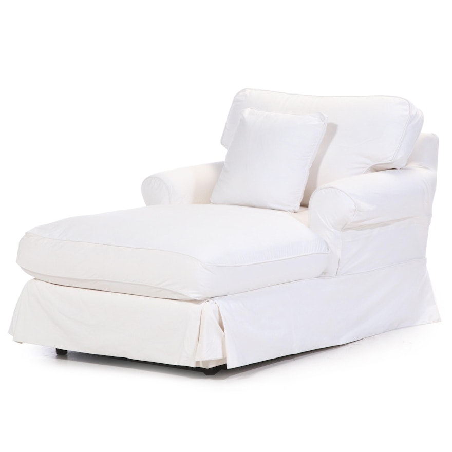 McCreary Modern Slip-Covered Chaise Lounge