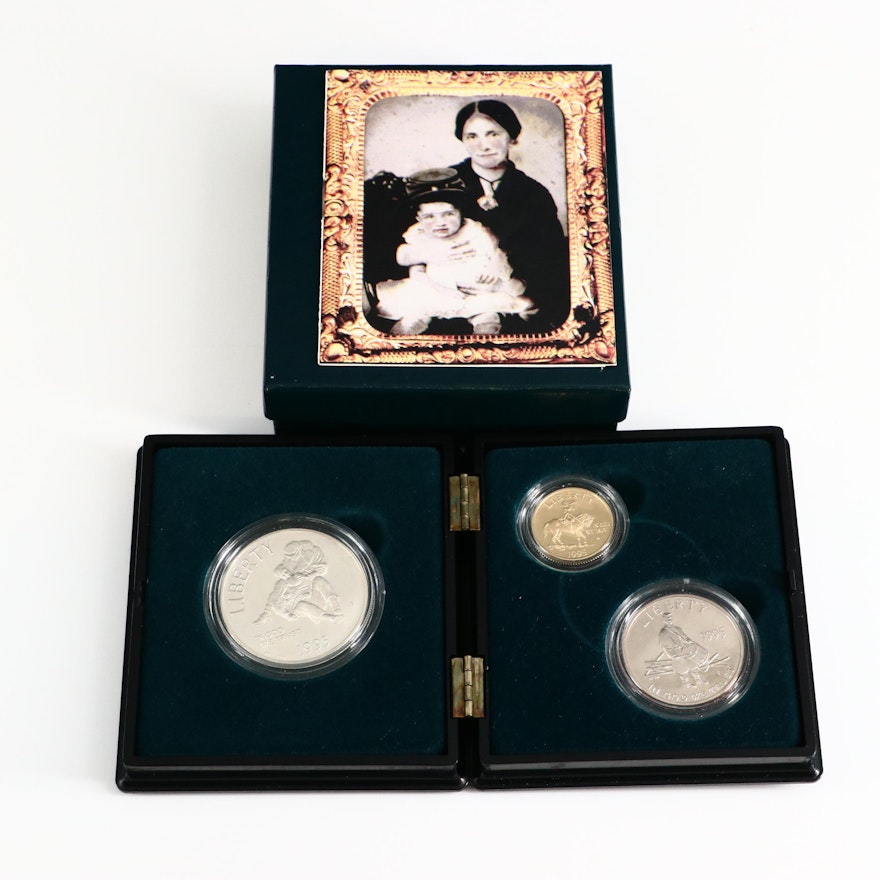 1995 Gold and Silver Civil War Commemorative Three-Coin Set