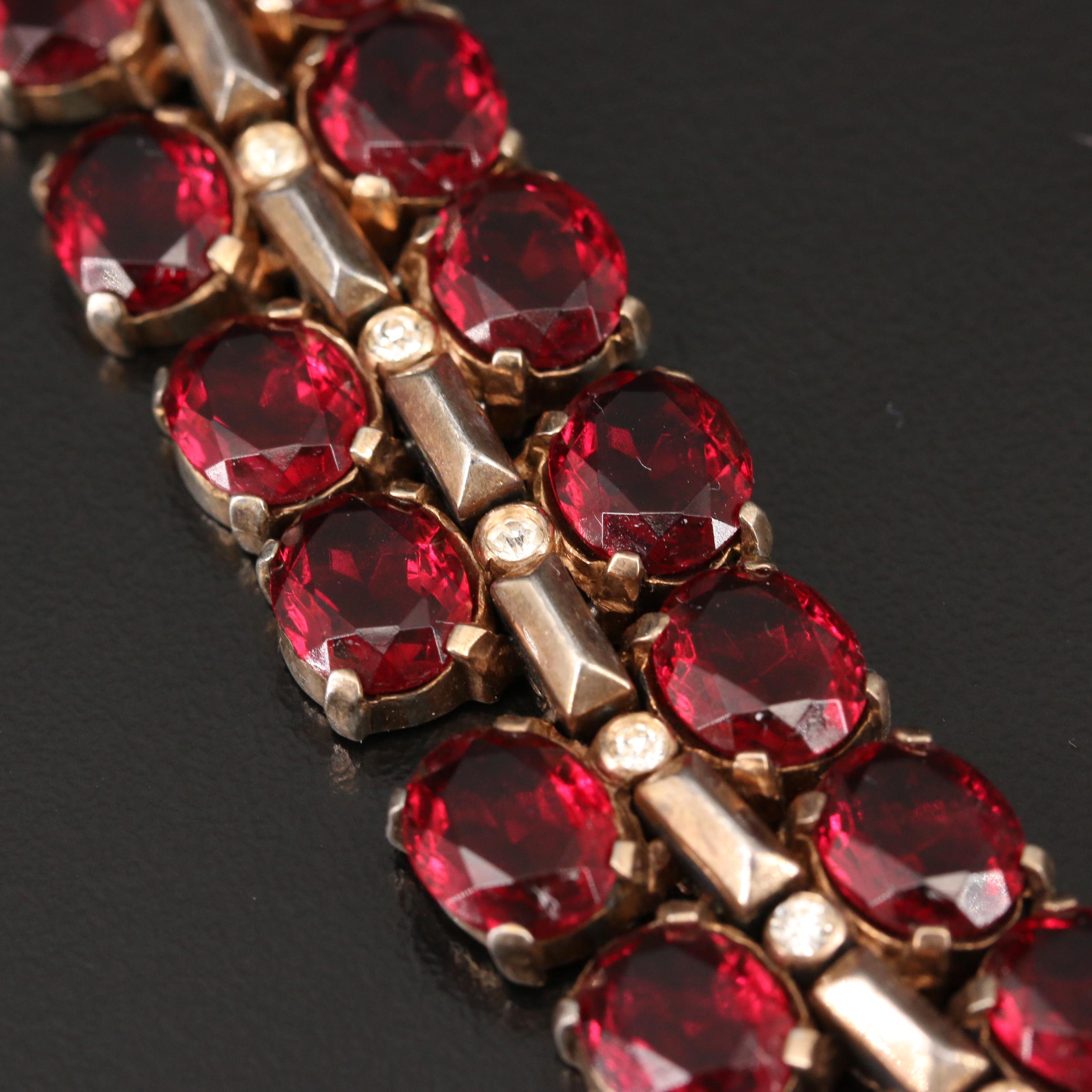 Vintage Crown Trifari Sterling Silver Matching Necklace and Bracelet Set