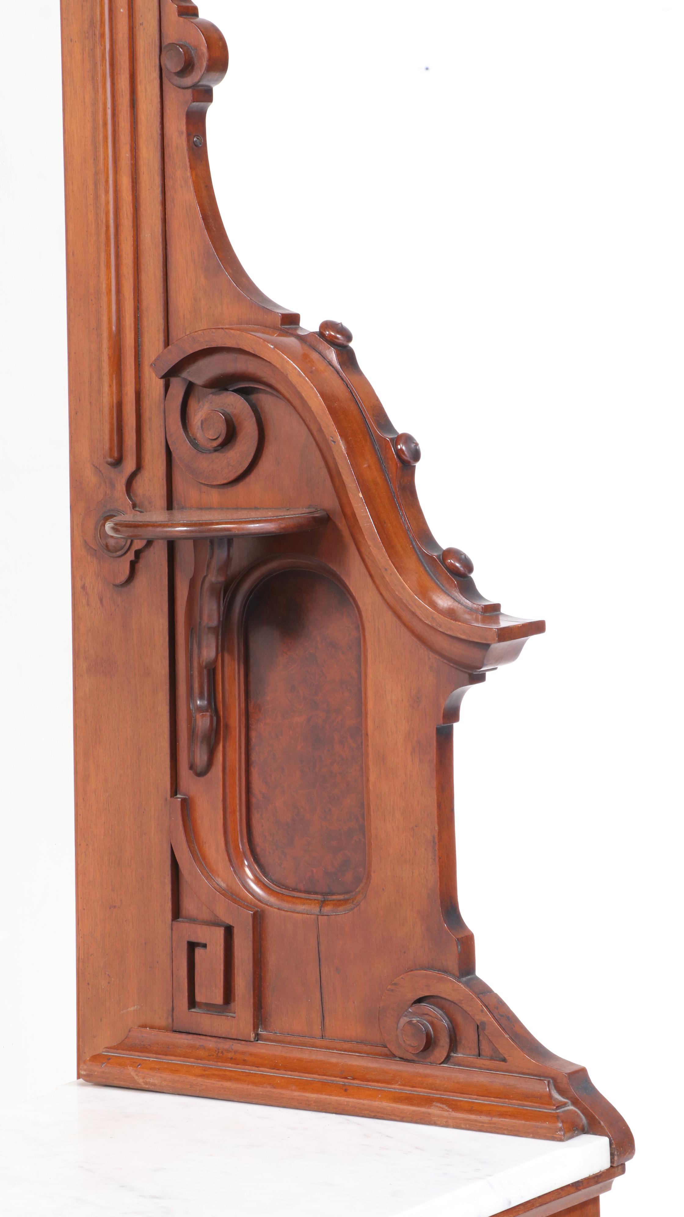 Mitchell & Rammelsberg Victorian Marble Top Walnut Vanity, Late 19th Century