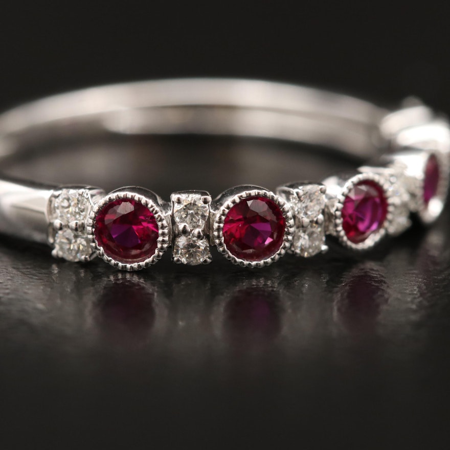 14K Ruby and Diamond Band