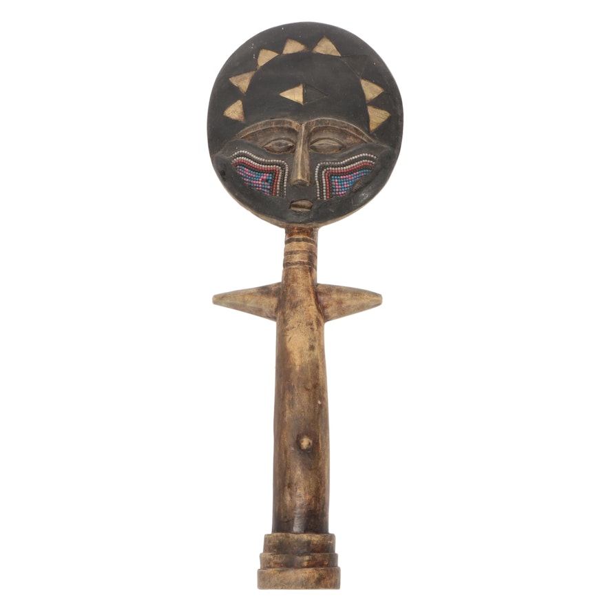 Asante Style Fertility Doll with Embellishments, circa 1970