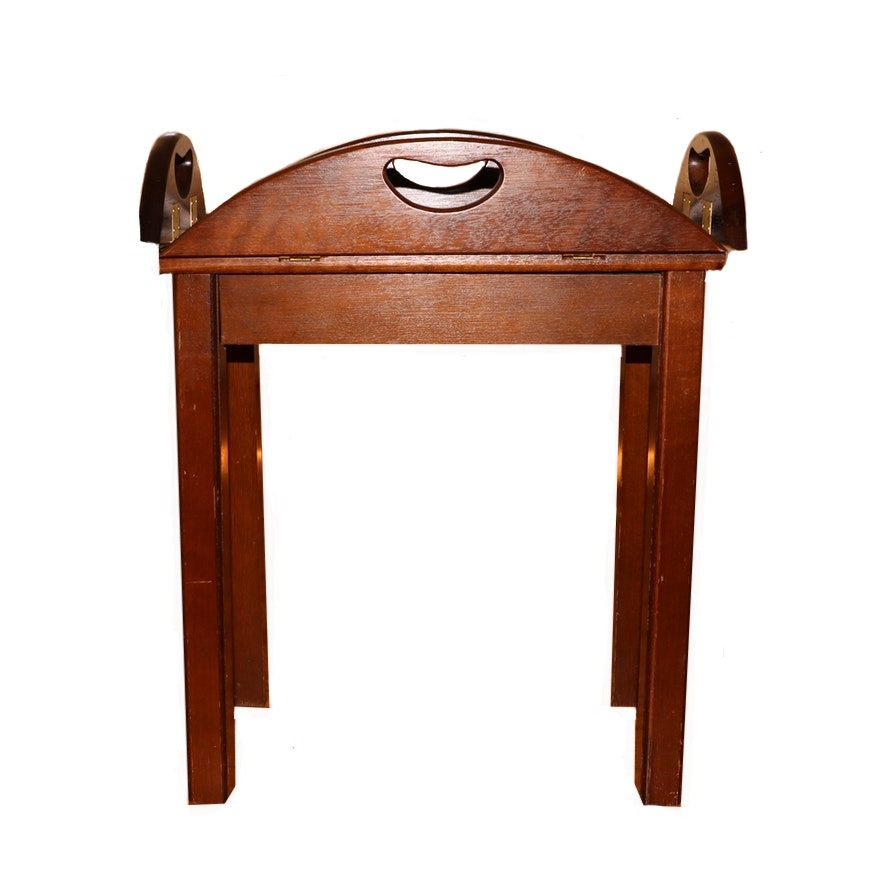 Chippendale Style Cherry Butler's Tray-Top Side Table