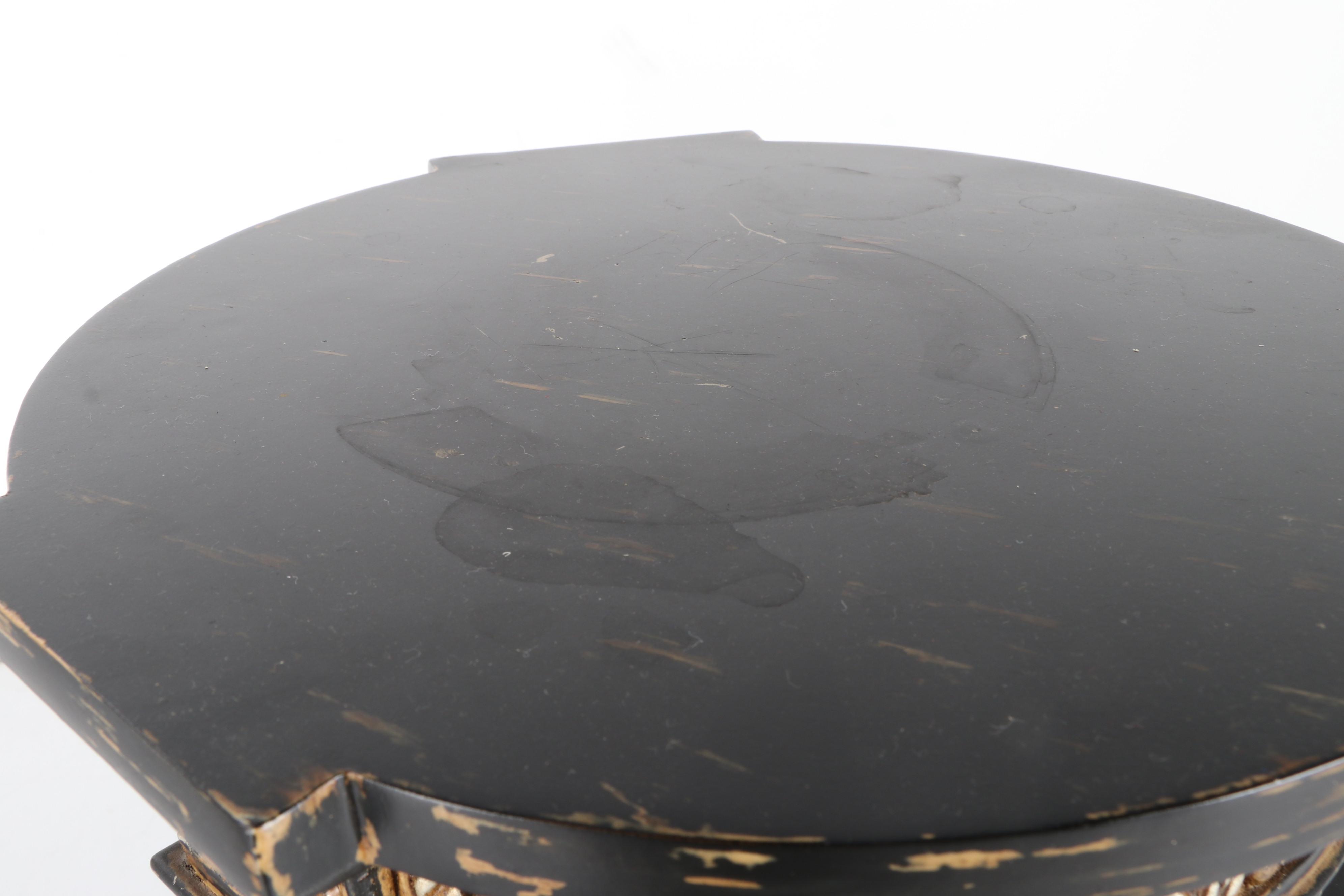 Pair of Neo-Classical Style Parcel-Gilt, Ebonized Wood and Gesso Pedestals