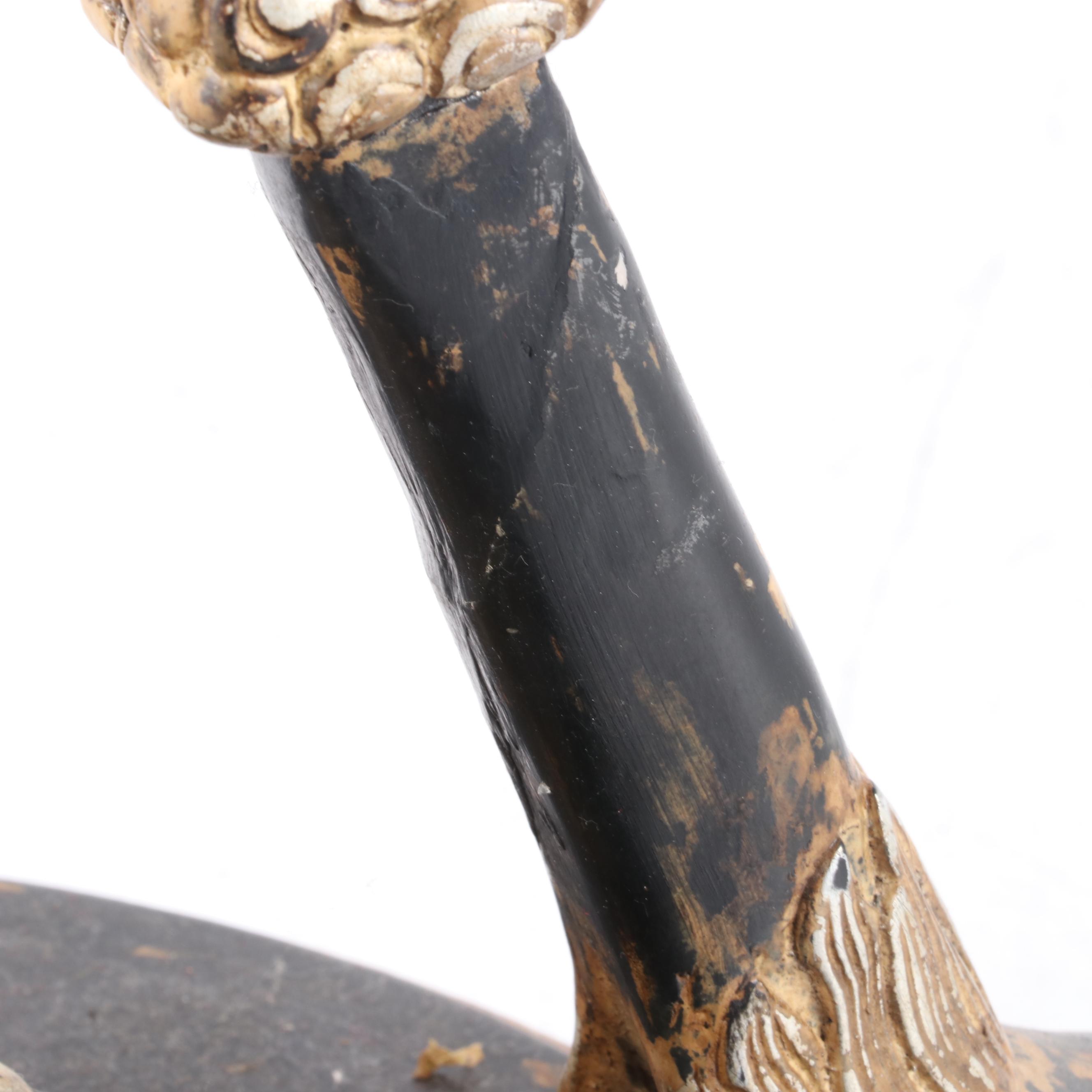 Pair of Neo-Classical Style Parcel-Gilt, Ebonized Wood and Gesso Pedestals