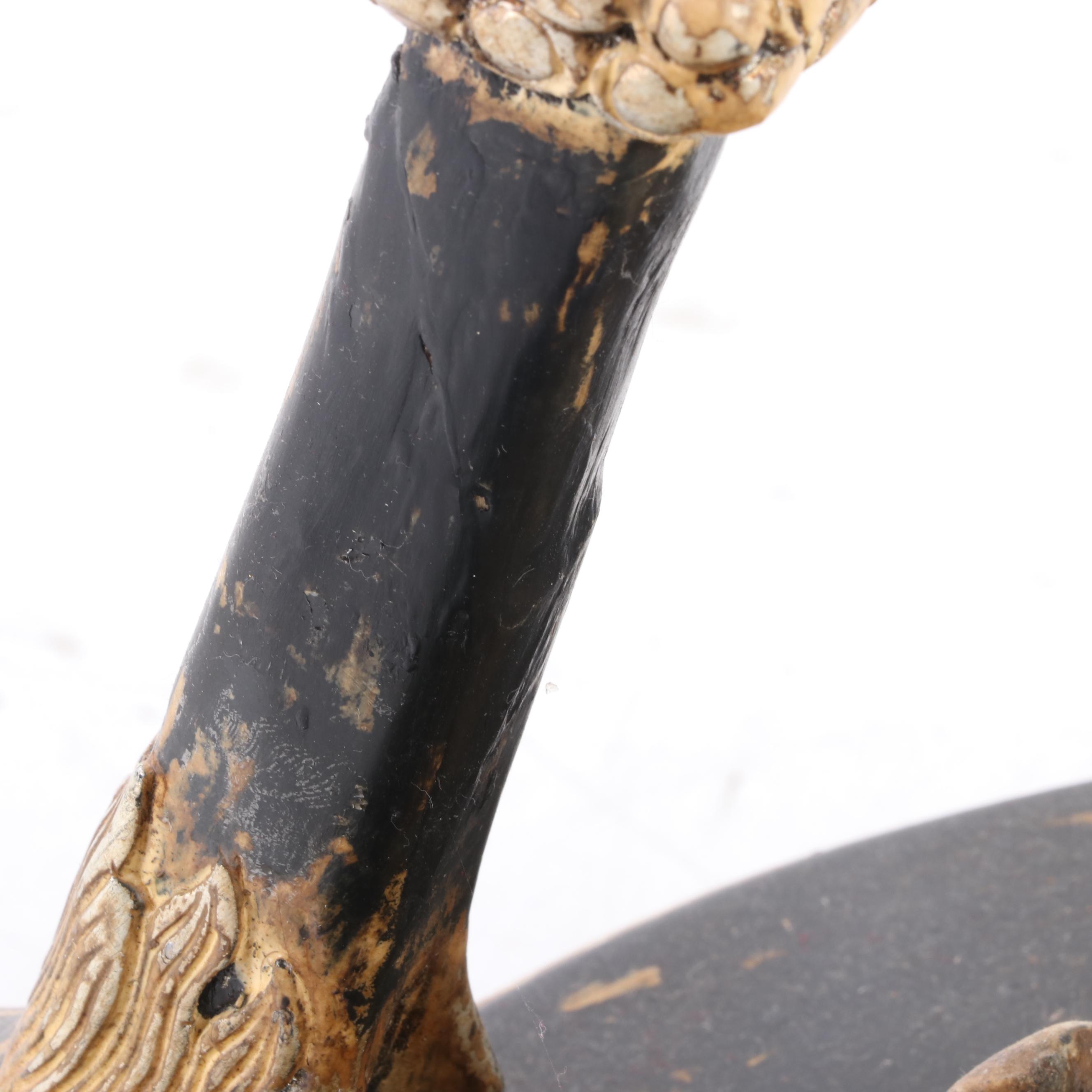 Pair of Neo-Classical Style Parcel-Gilt, Ebonized Wood and Gesso Pedestals