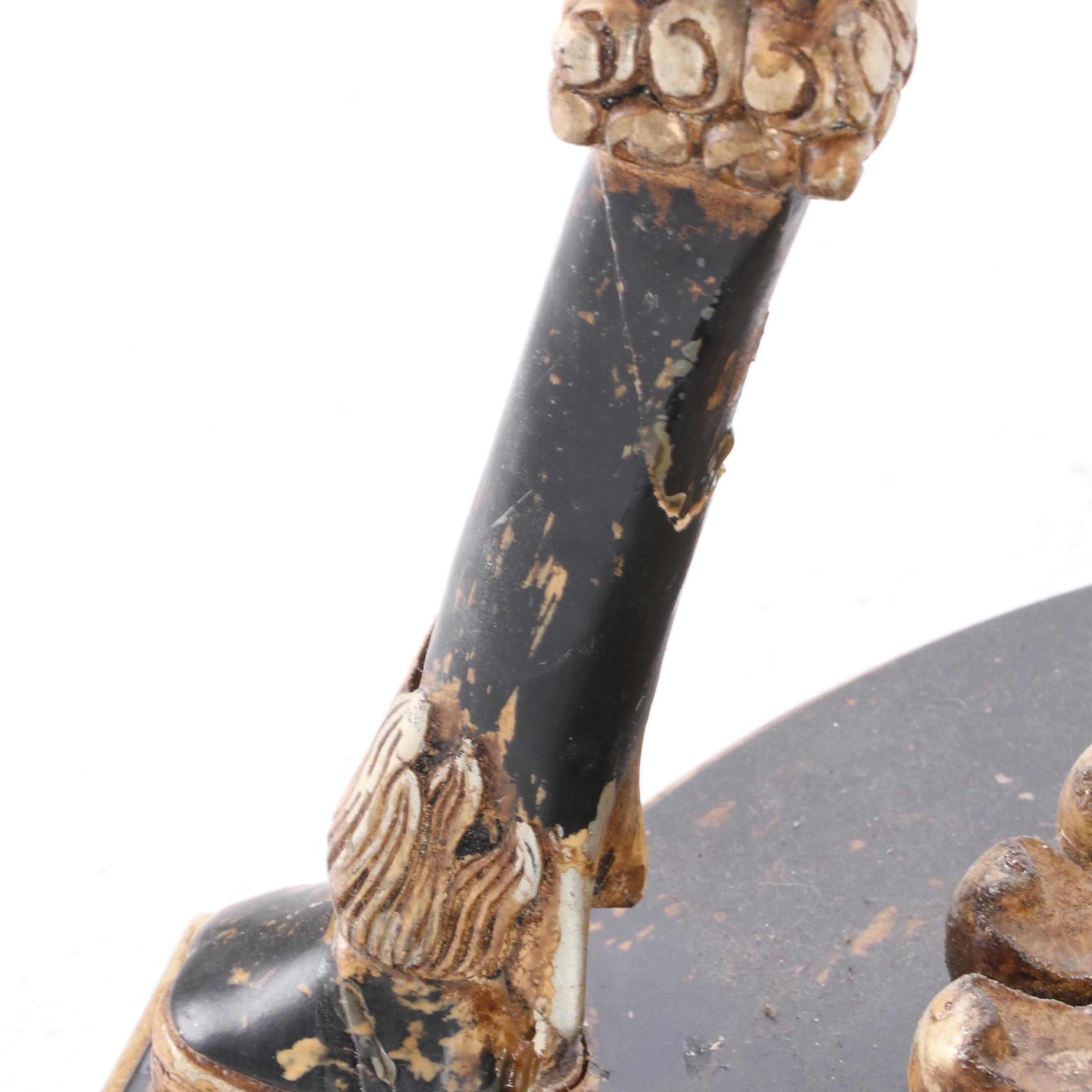 Pair of Neo-Classical Style Parcel-Gilt, Ebonized Wood and Gesso Pedestals